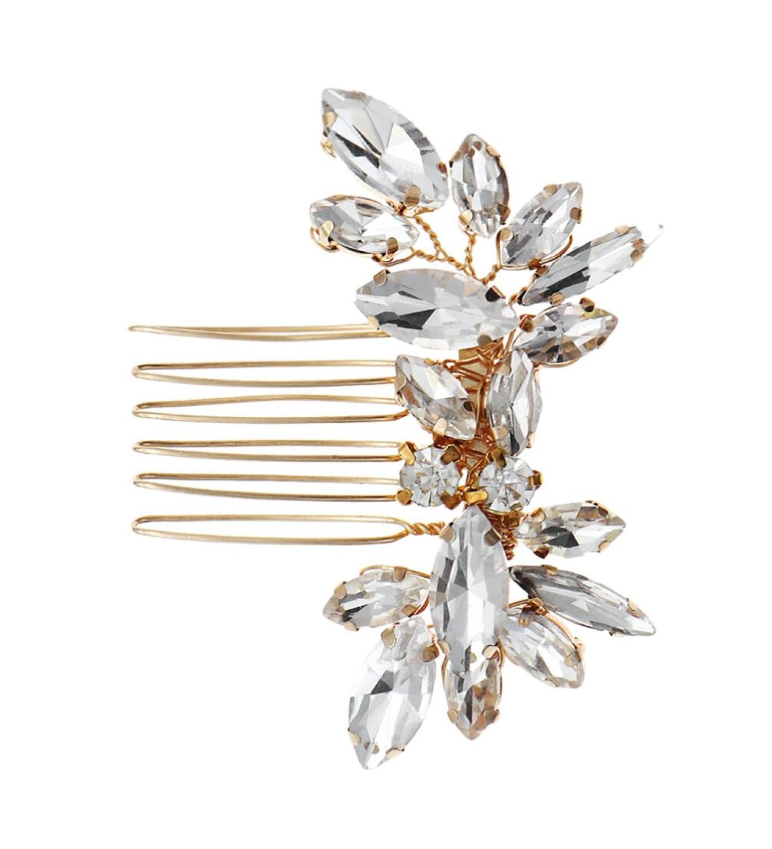 DEARMAMY Hair Comb Flower Rhinestone Hair Decoration Bride Hair Side Comb Hair Accessory - Buy Online on GoSupps.com