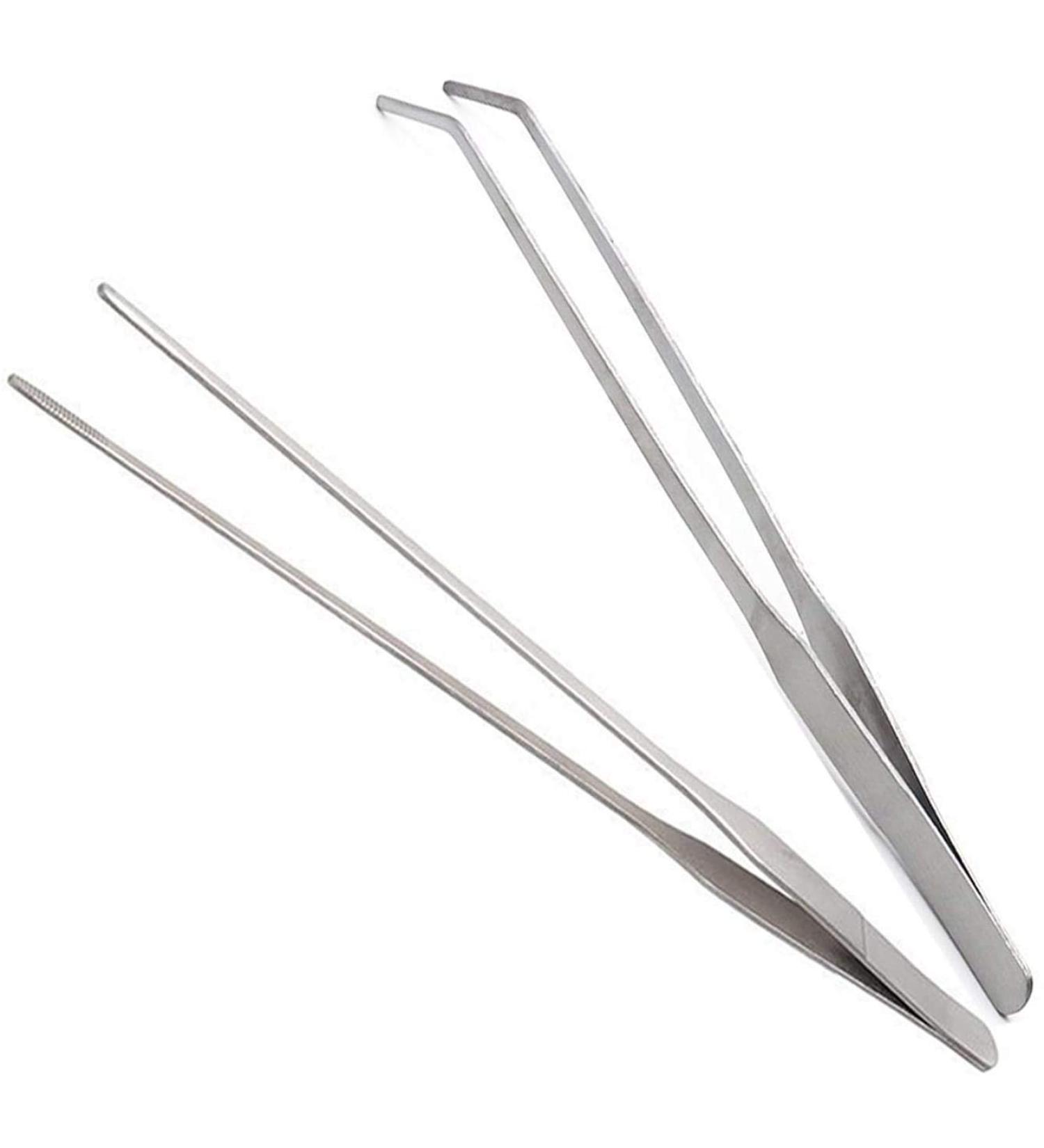 ESKONI 2-Piece Aquarium Tweezers Set - Stainless Steel Straight and Curved Tweezers for Fish Tank Plants 27cm Feeding Tongs - Ideal for Reptiles, Lizards, Bearded Dragon - Buy Online on GoSupps.com