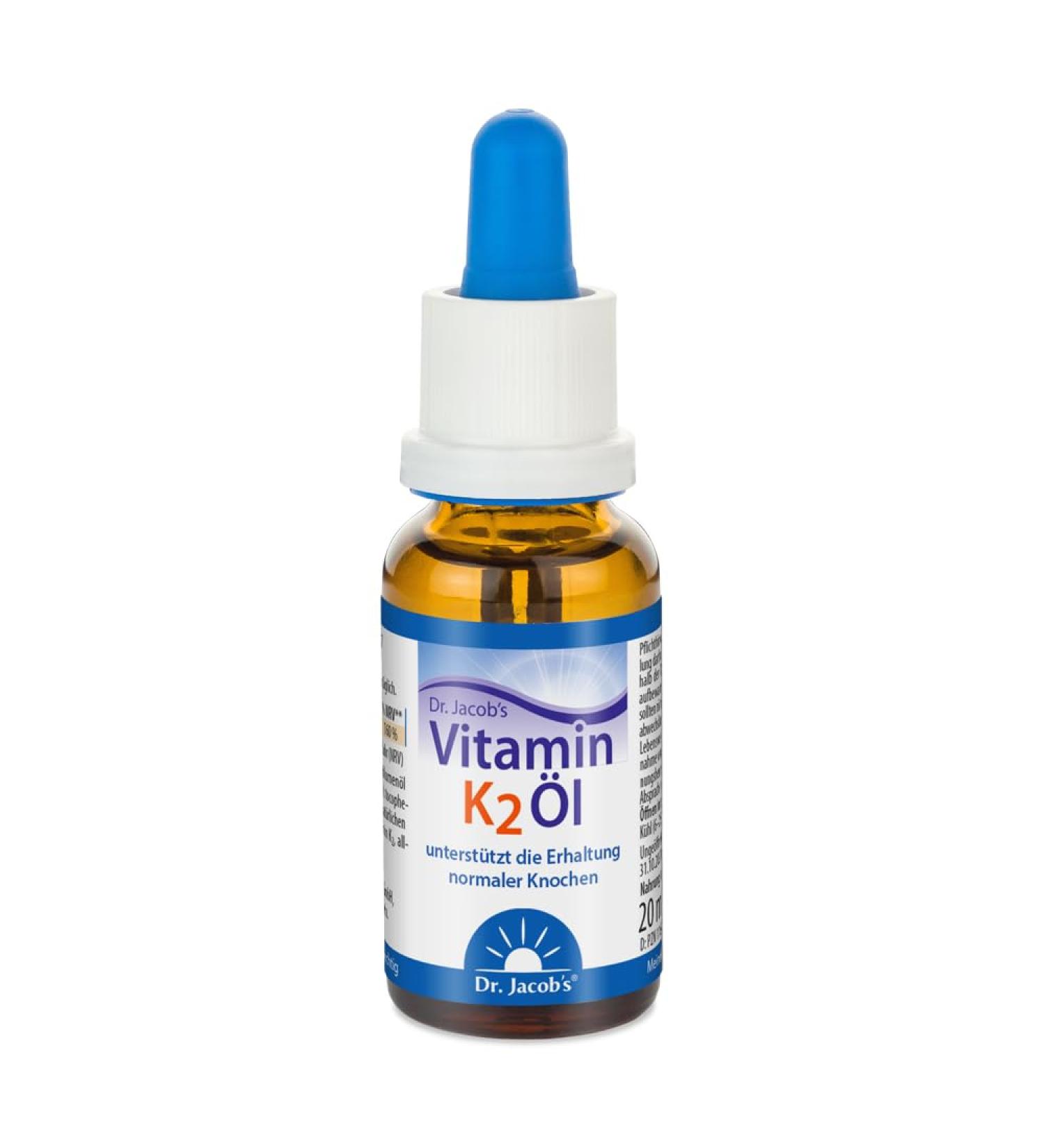 Buy Dr. Jacobs Vitamin K2 Oil Drops 20ml Vegan All-Trans MK-7 for Bone & Heart Health | Fast International Shipping - Buy Online on GoSupps.com