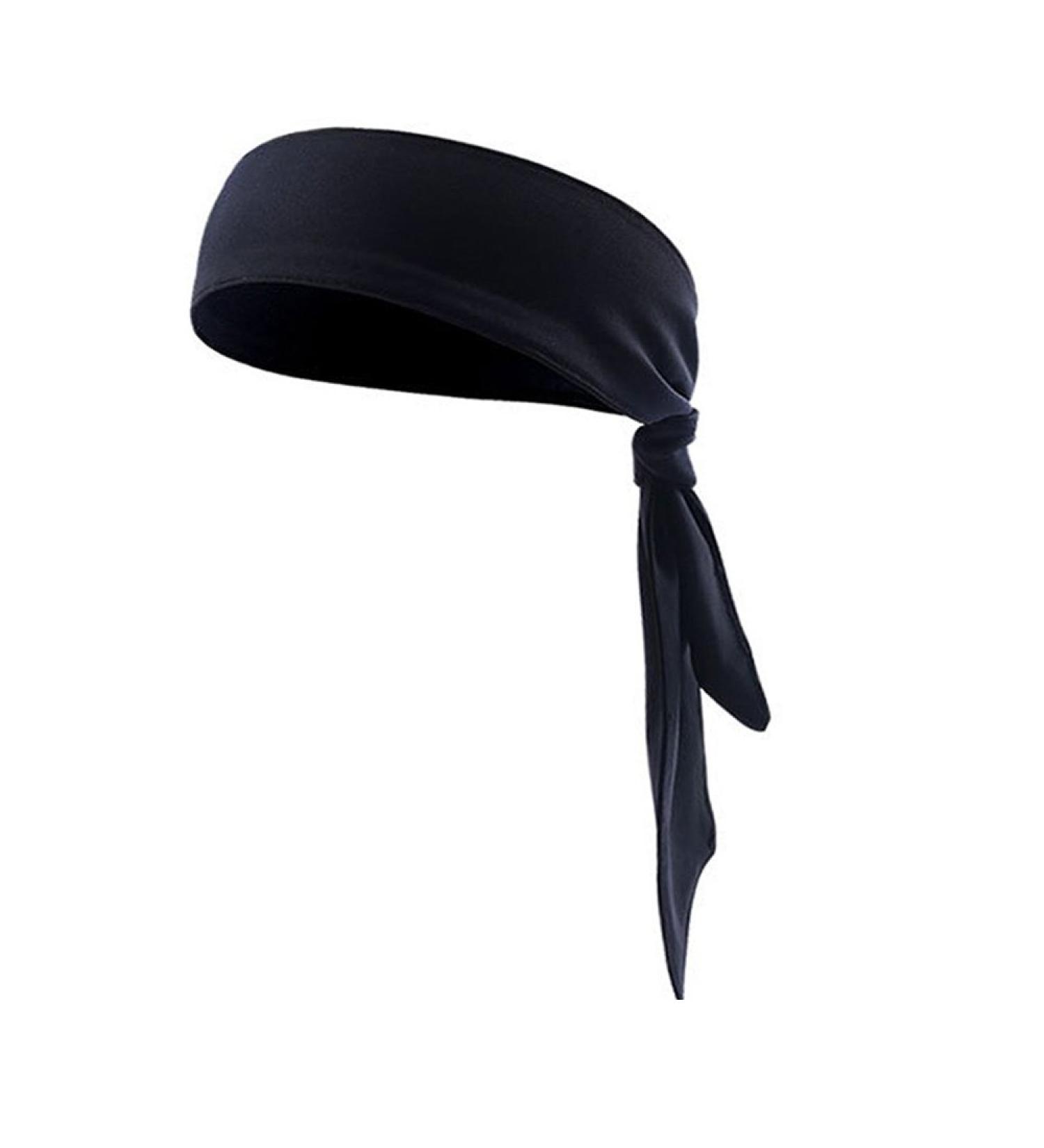 Y8HM Quick Dry Moisture Wicking Head Tie Sweatband for Sports - Black - Buy Online on GoSupps.com