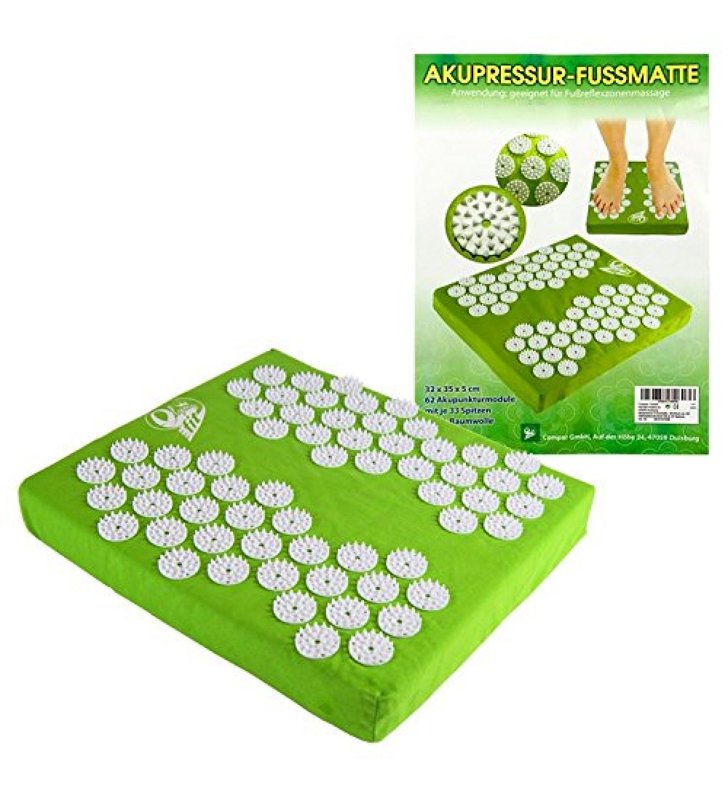 Compar acupressure mat 31x35x5 cm 62 stimulation circles with 33 points each Yoga Shanti