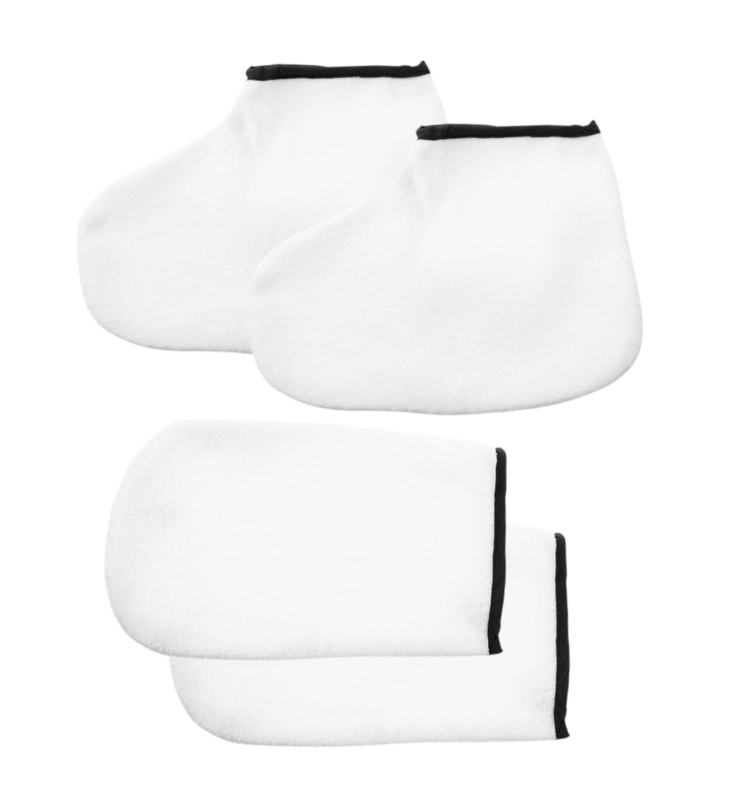 minkissy 6 Pairs Hand and Foot Mask Paraffin Wax Mitt Wax Socks Paraffin Bath Bags for Hand Paraffin Wax Foot Liners Wax Tools Manicure Gloves Thickened Gloves Tool Kit Spa Polyester White - Buy Online on GoSupps.com