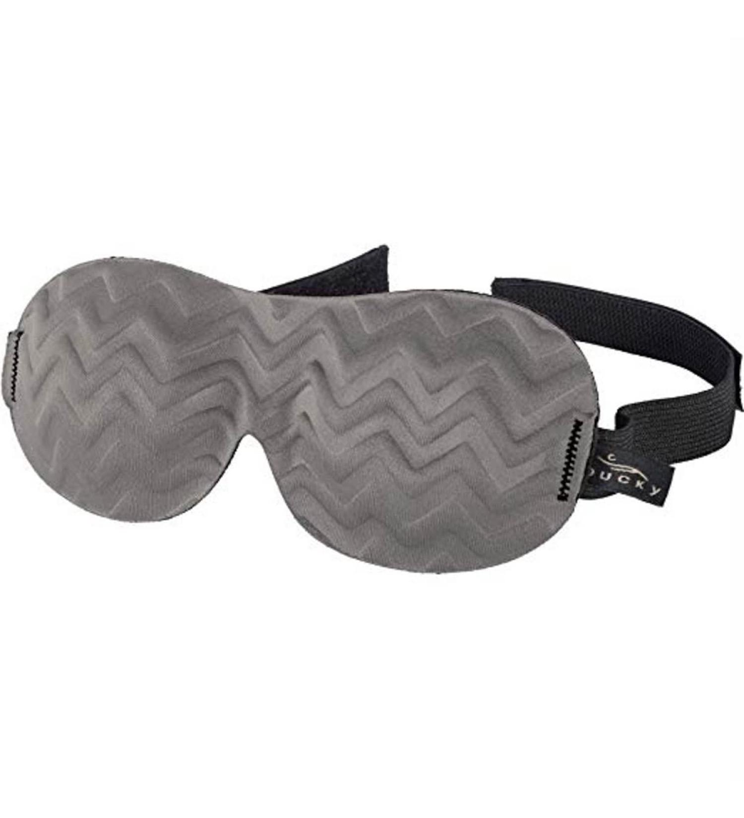 CC Home Furnishings 7.75" Gray Textured Chevron Adjustable Unisex Sleeping Mask