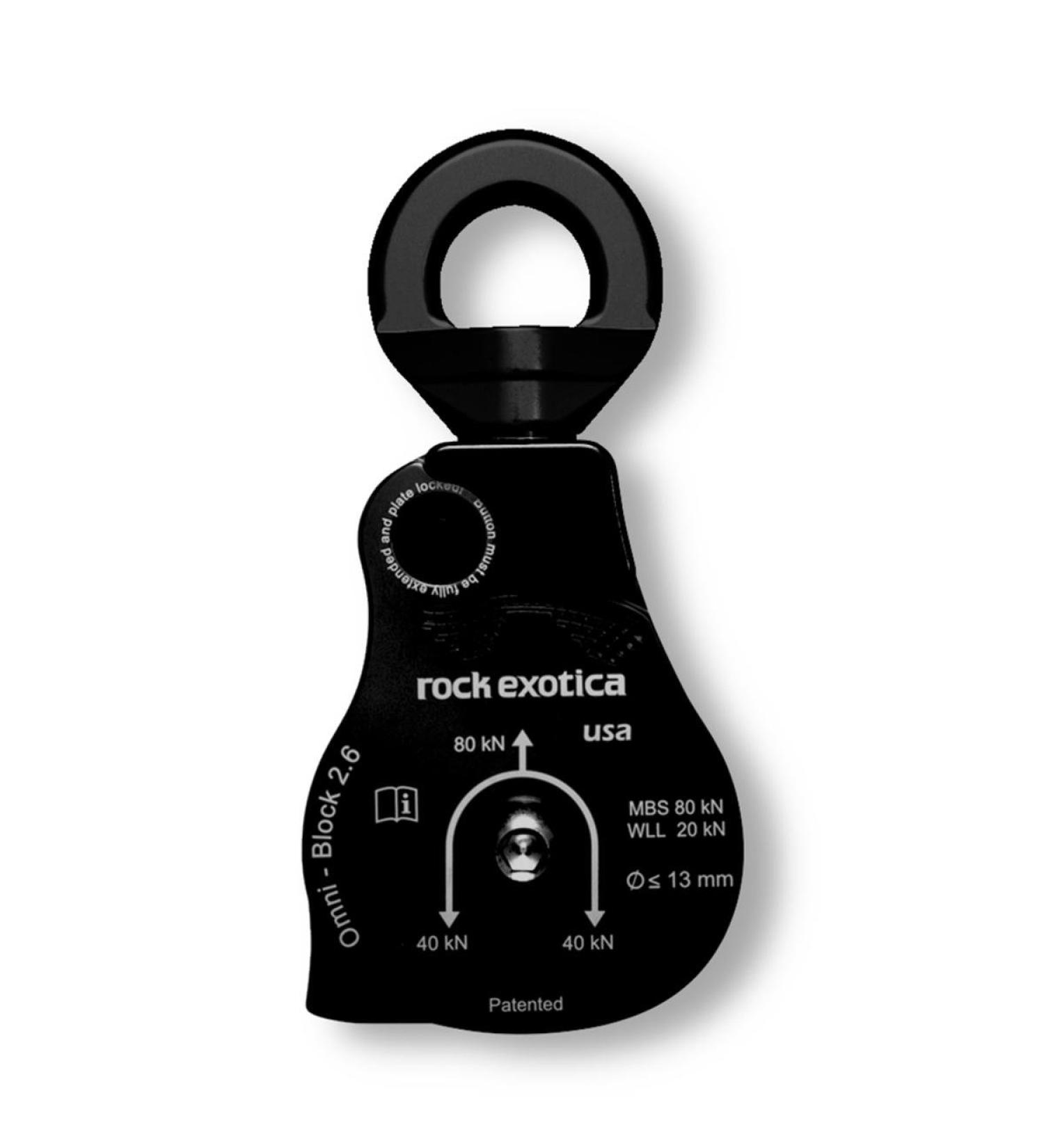 Rock Exotica Omni-Block 2.6" Swivel Pulley Black