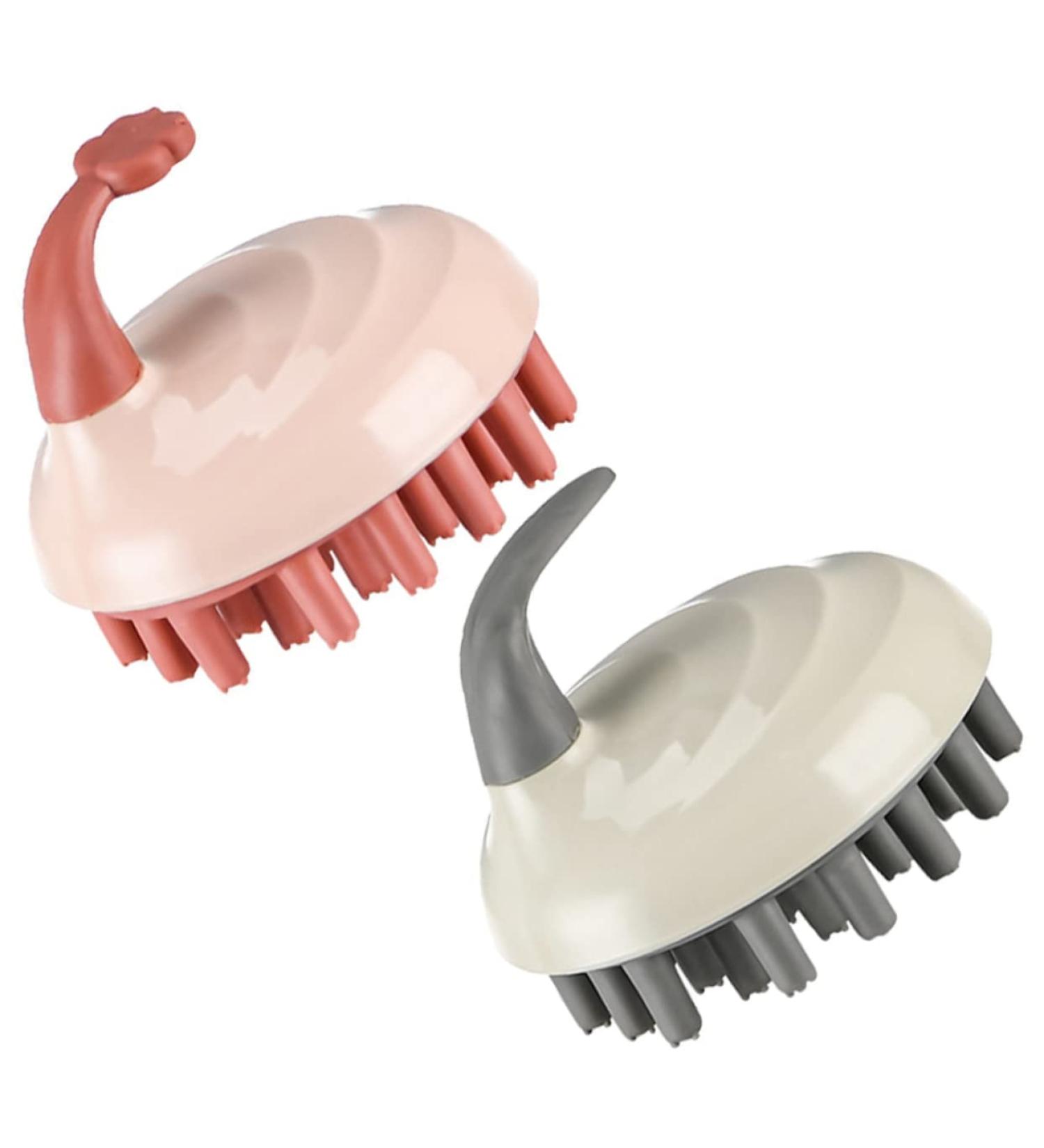 Healvian 2pcs Silicone Shampoo Comb Hair Brush Set for Kids | Baby & Kid Shampoo Brush for Shower | Silicone Massage & Cleansing Hairbrush with TPE Bristles - Buy Online on GoSupps.com