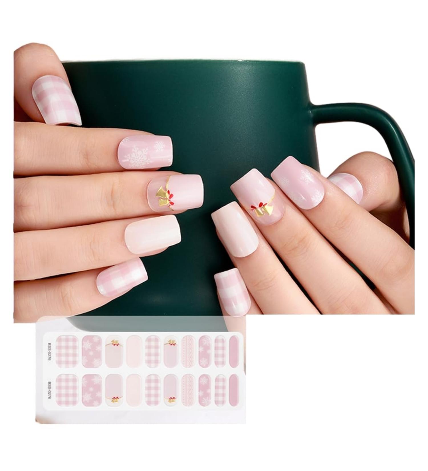 Christmas Gel Nail Stickers Full Wraps For Women And Girls Uv/Led Lamp Required Long Lasting And Easy To Apply Bss0276 - Buy Online on GoSupps.com