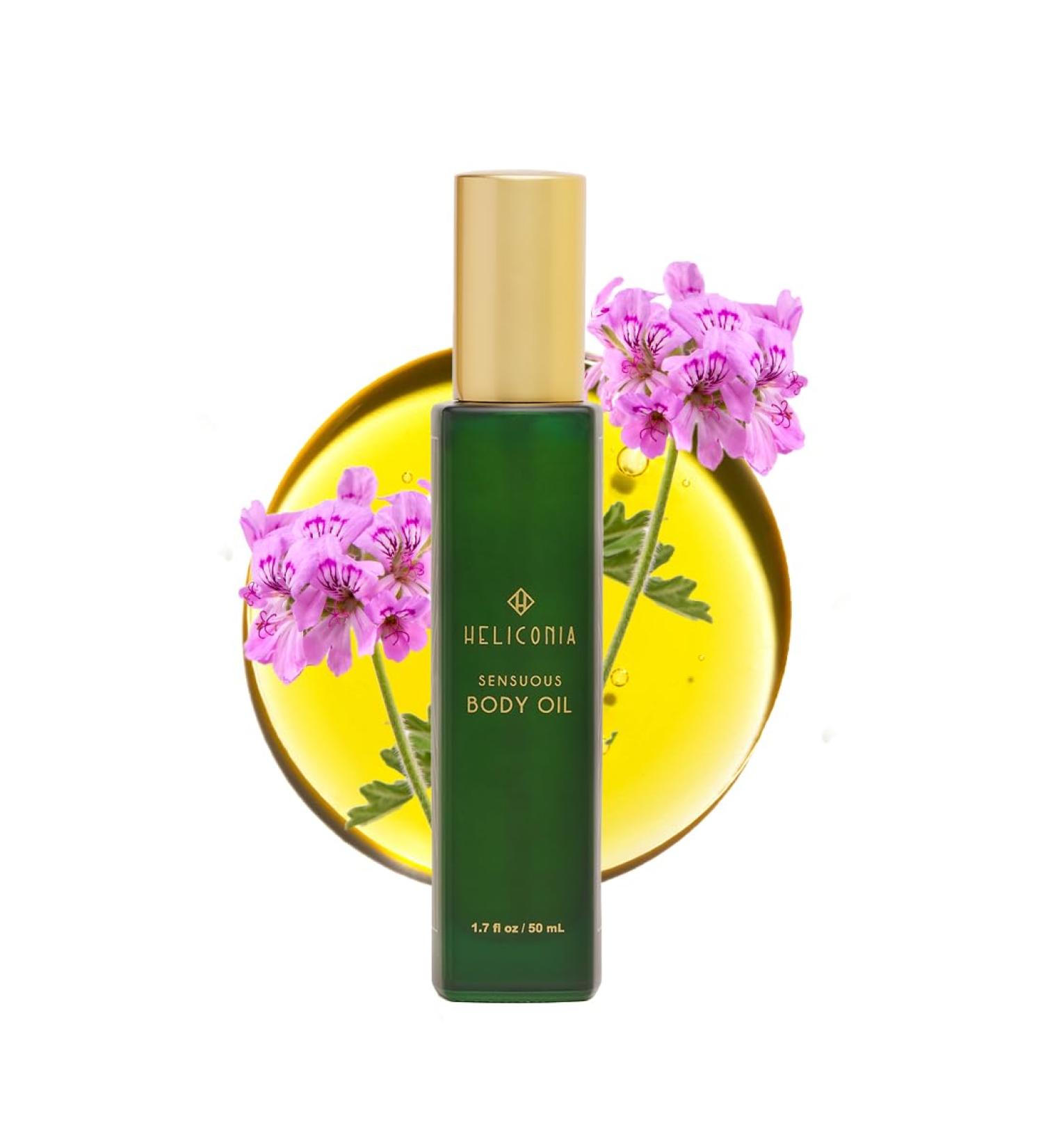HELICONIA Sensuous Body Oil Lightweight Body Oil with Jojoba Oil Almond Oil & Vitamin E | Fast-Absorbing | Non Greasy | Wild Rose & Verbena Scent | Tropical Skincare | 50 ml - Buy Online on GoSupps.com