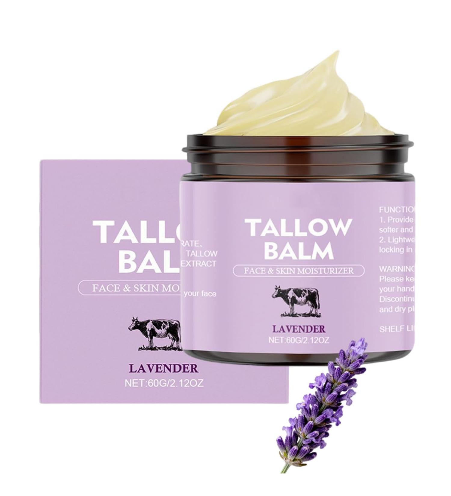 VSDFAW Lavender Tallow Balm for Men & Women Grass Fed Finished Tallow Face Cream for for Dry Skin and Body Hydration Deeply Nourishing Body Moisturizer(2.12Oz/Pcs) (1Pcs) - Buy Online on GoSupps.com