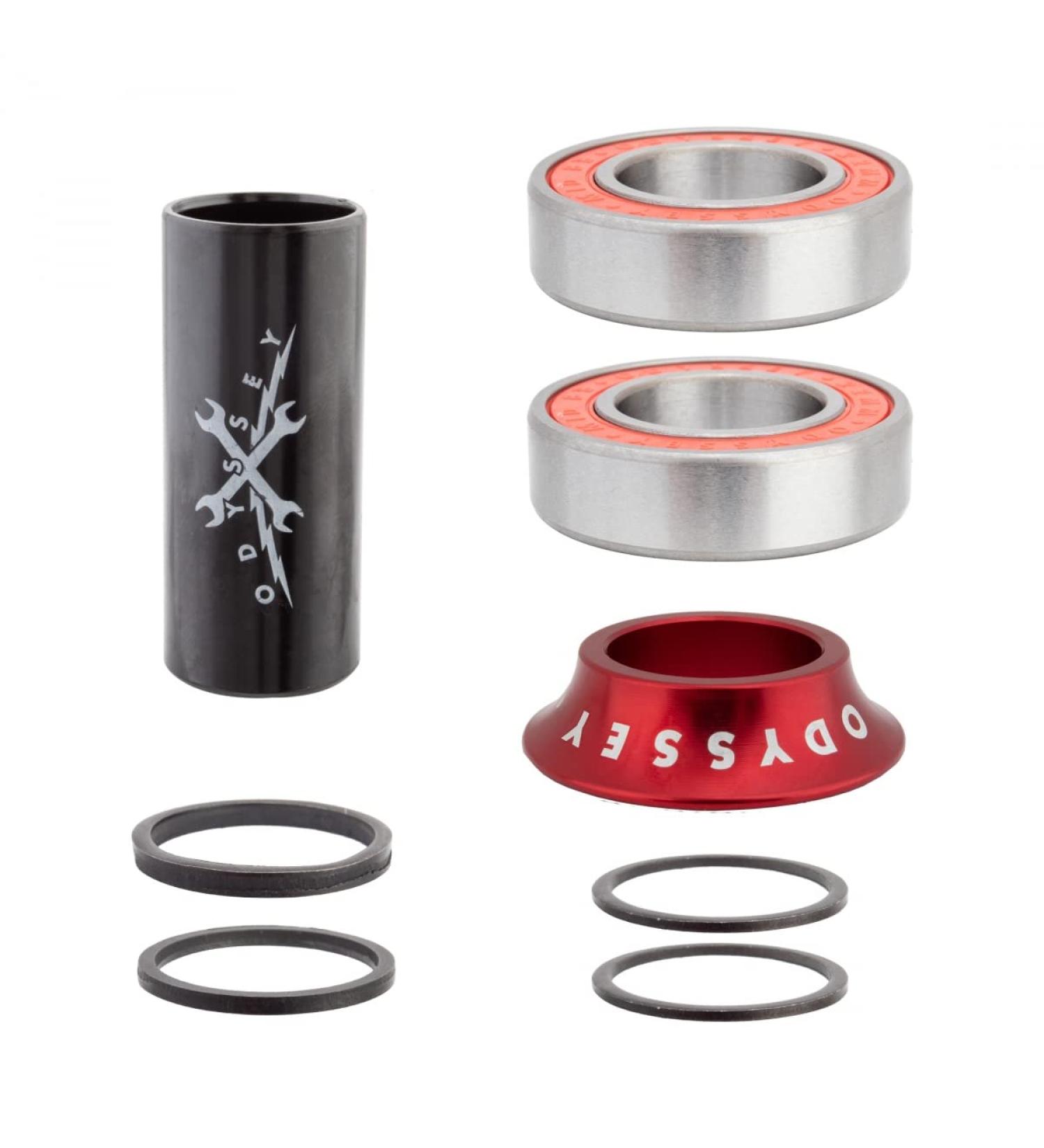ODYSSEY MID Bottom Bracket 22mm Anodized Red