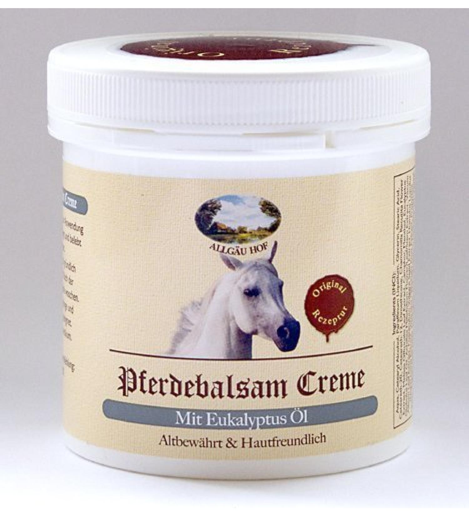 Horse balm cream with eucalyptus oil 250ml Allg u Hof "Original recipe" tried and tested maintains and enlivens the skin can with a safety tape