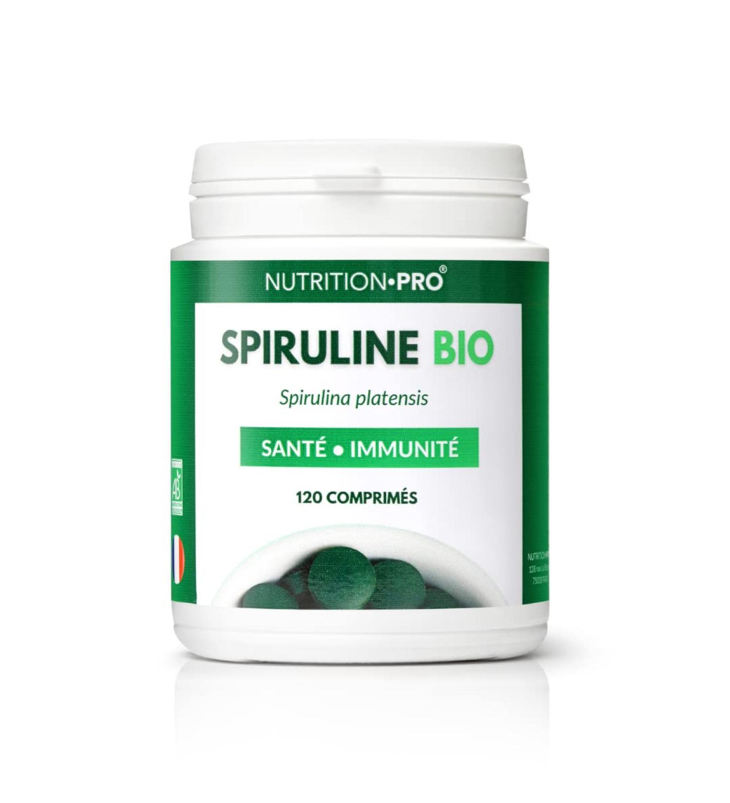 Organic Spirulina - 120 Tablets | Cold Dried | Health | 100% Organic & Natural | Made in France | Professional nutrition  - Buy Online on GoSupps.com