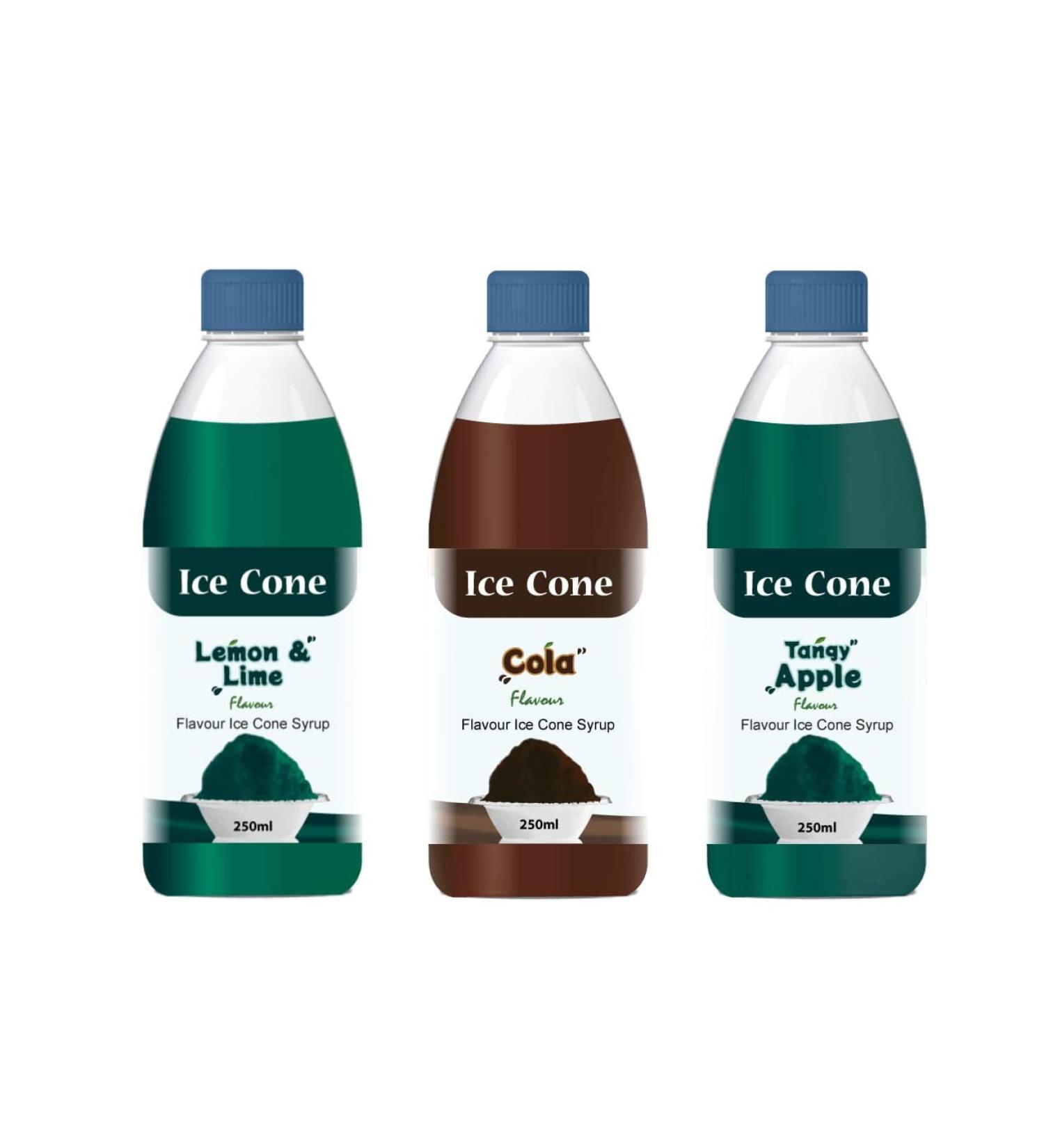 Ved Syrup for Ice Cone Mixed Popular Flavour Syrups can be used with All Slush| Slushie Machines lemon & lime Cola tangy Apple Each 250 ml (Pack of 3) - Buy Online on GoSupps.com