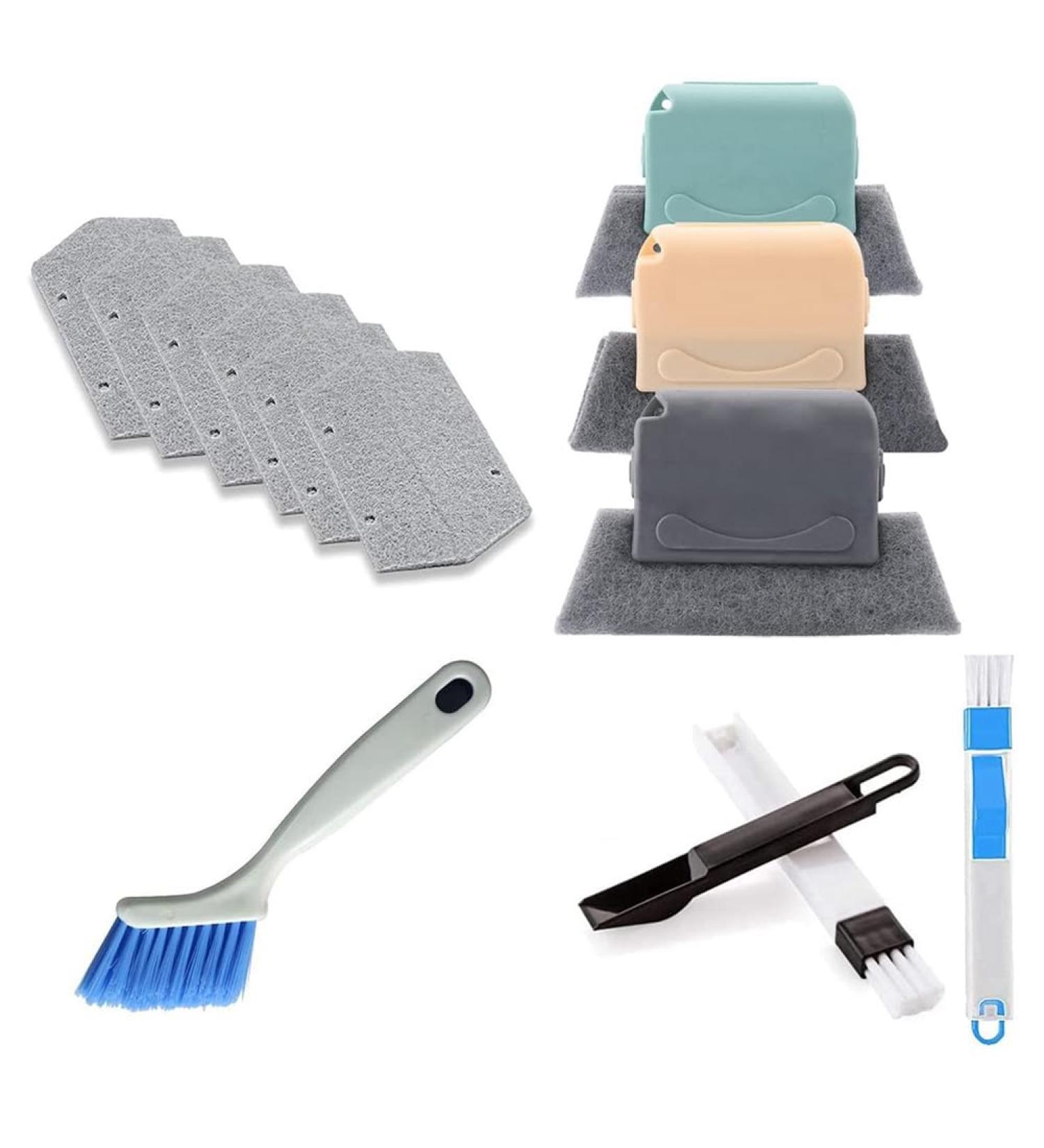qazaa 12-Piece Cleaning Brush Set Hand-Held Space Window Rail Cleaning Brush to Quickly Clean All Corners and Space Easy Install Easy to Use - Buy Online on GoSupps.com