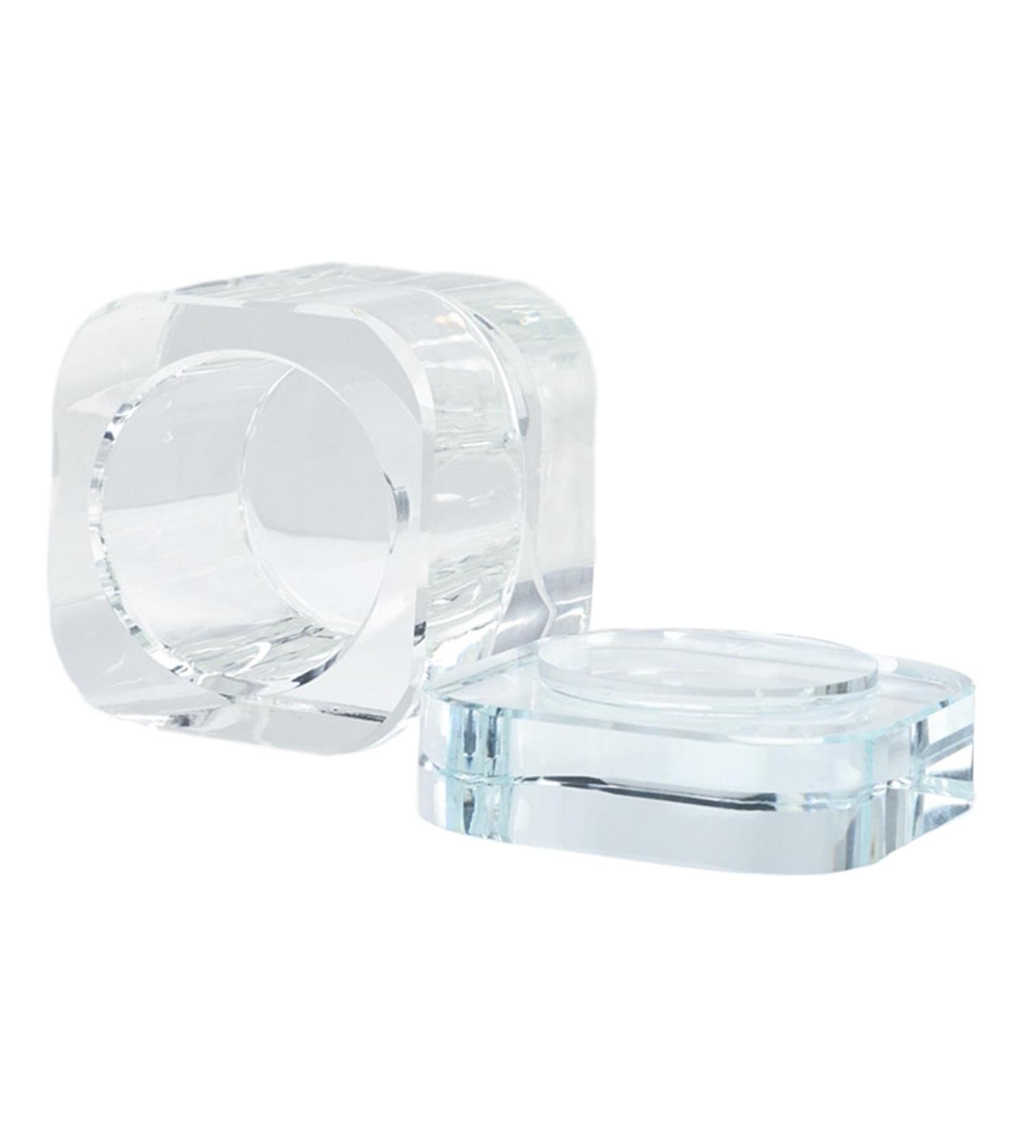 Harilla Nail Art Dish with Lid Bowl Cup Holder Glassware Tools Nails Liquid Powder Containers Nail Art Tools for Home Salon Clear - Buy Online on GoSupps.com