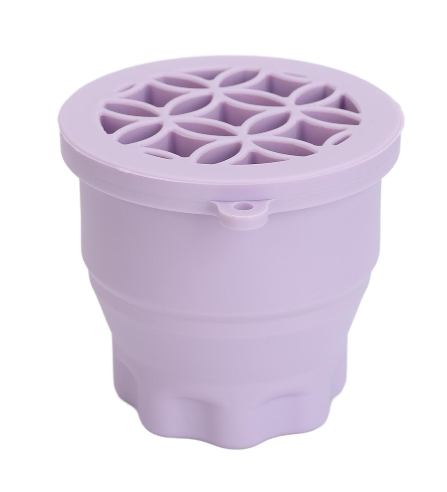 Makeup Brush Cleaning Bowl Multifunction Makeup Brush Cleaner Cup with Lid for Travel (Purple) - Buy Online on GoSupps.com