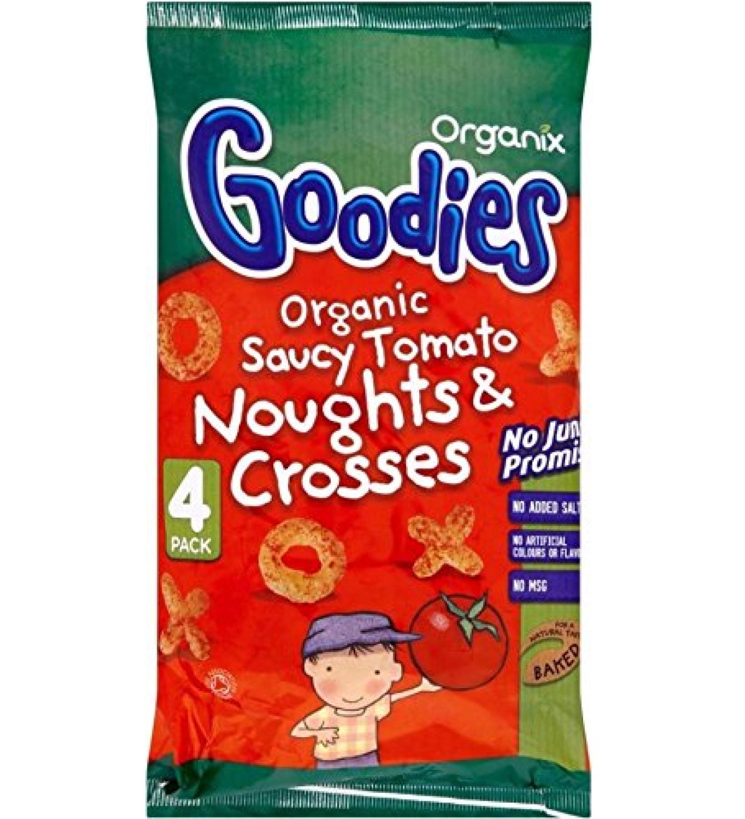 Organix Goodies Organic Saucy Tomato Noughts & Crosses 12mth+ (4x15g) - Pack of 6