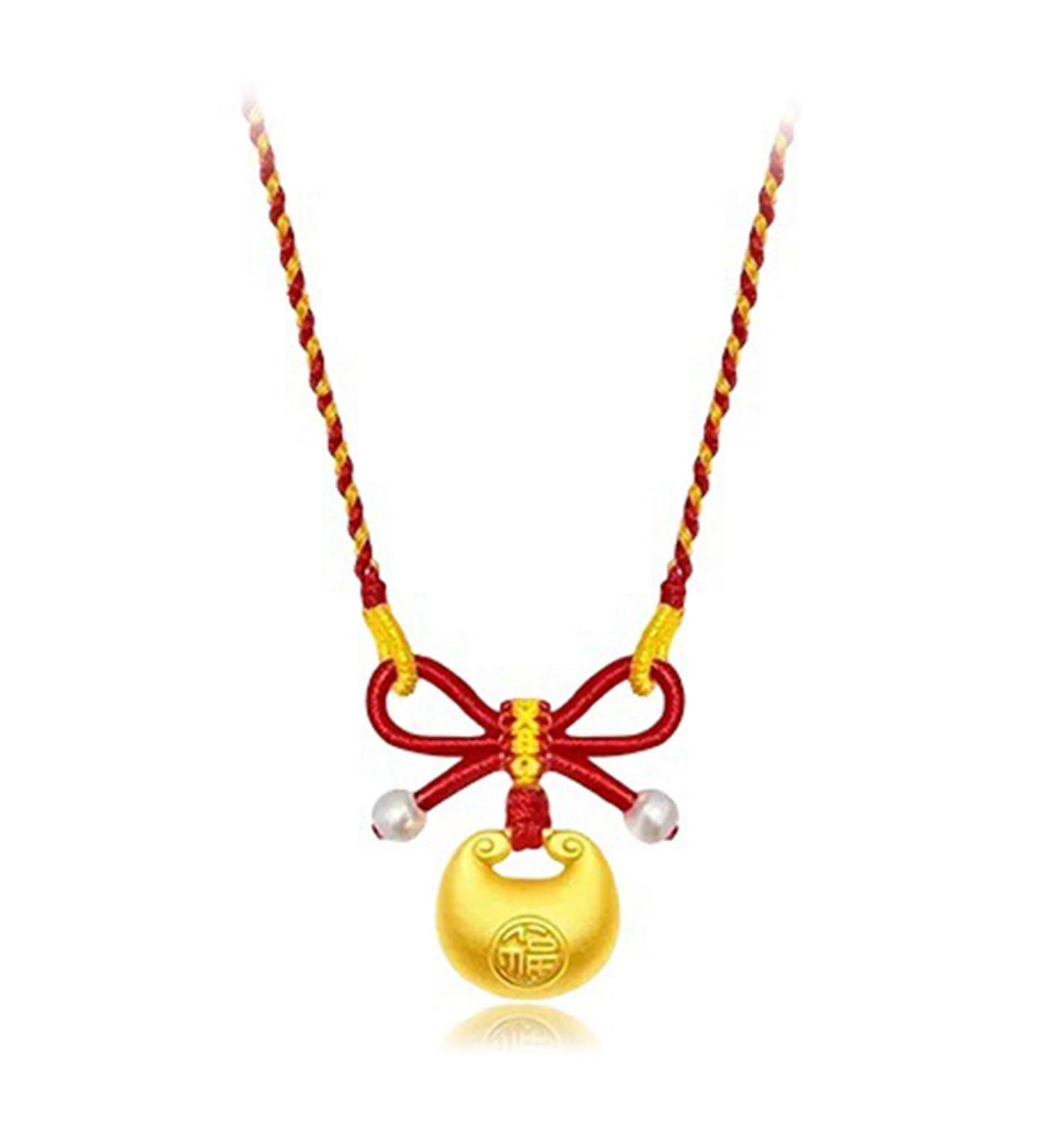 Oralgo Sweet Fuzi Trailer Necklace | Elegant Loop Charm Jewelry for Women | Trendy Collarbone Chain & New Year's Gift in Red - Buy Online on GoSupps.com