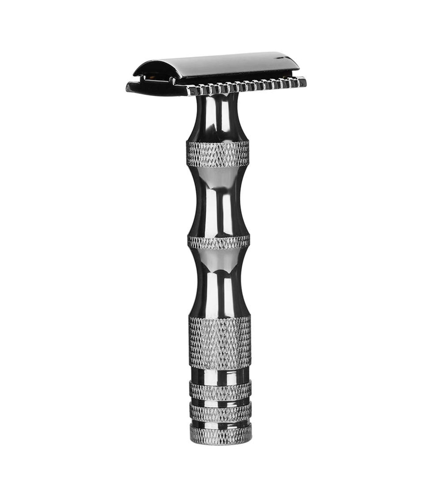 KENANLAN Classic Men's Manual Razor - Vintage Double Blade Razor with Non-Slip Metal Handle (Black) - International Shipping Available - Buy Online on GoSupps.com