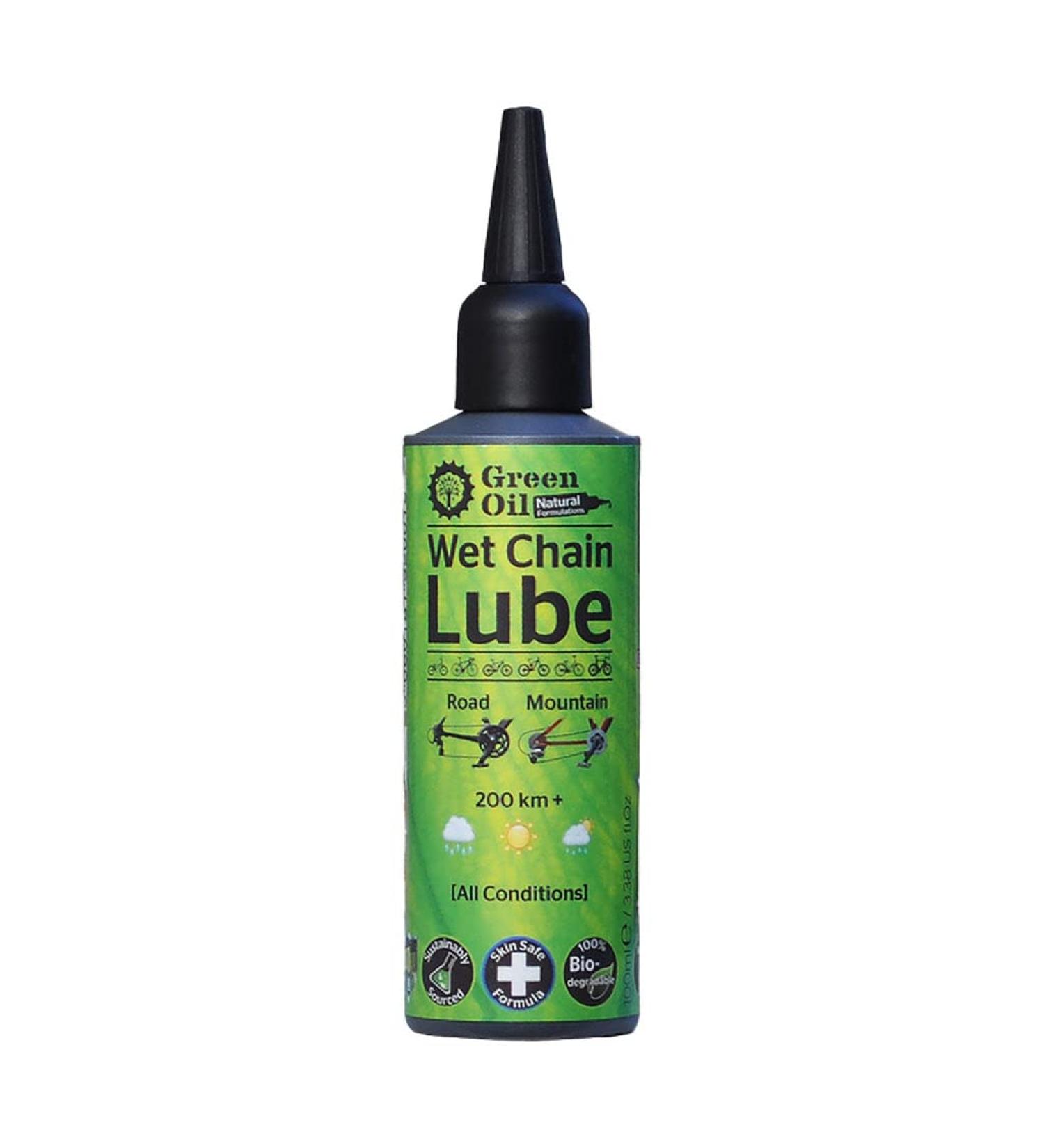 GREEN OIL Cycle Chain Lube 100ml - All Bikes, Wet & Dry Conditions, Biodegradable, Natural, Eco-Friendly, Skin Safe, Award-Winning, Made in UK - Buy Online on GoSupps.com