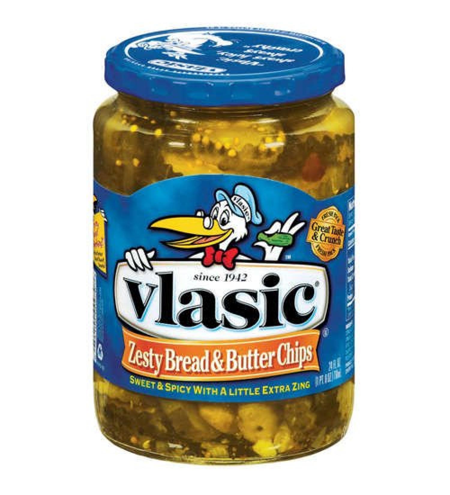Vlasic Zesty Bread & Butter Pickle Chips 24oz Glass Jar (Pack of 2)