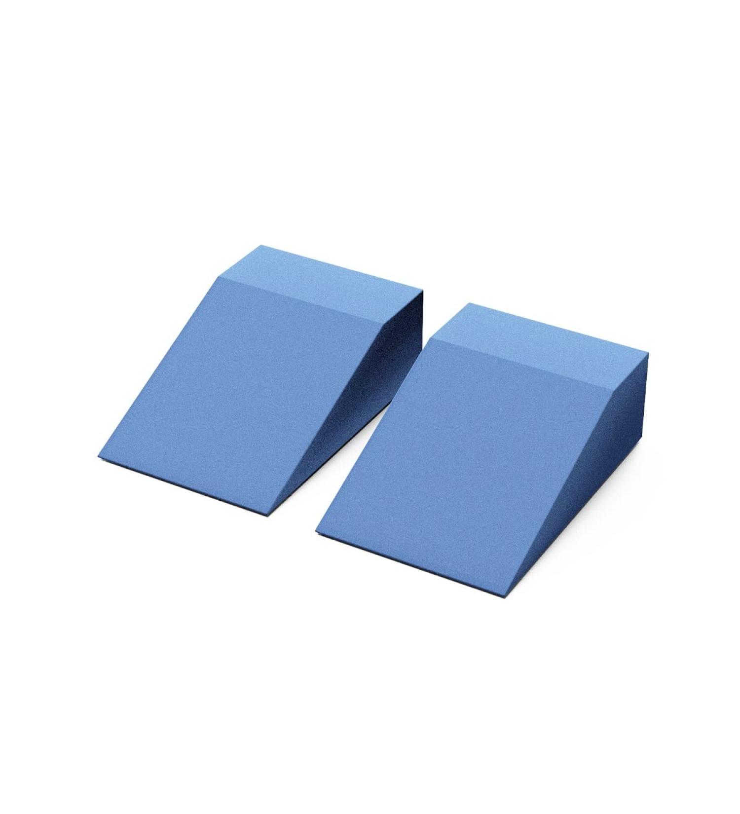 StrongTek Yoga Foam Wedge Blocks (Pair) - Blue EVA Riser for Supportive Foot and Wrist Exercise Accessories - Buy Online on GoSupps.com