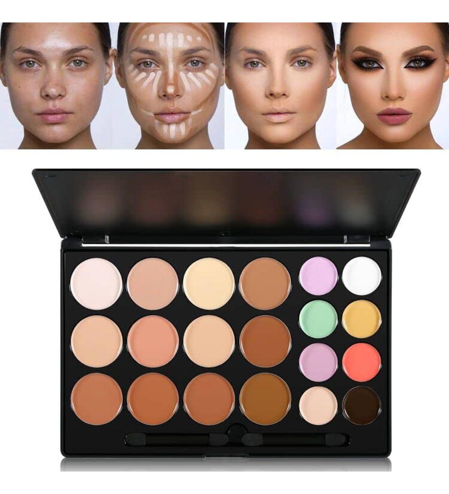 DE LANCI Cream Contour Concealer Palette Kit - Full Coverage Makeup for Oily Skin & Dark Circles - Buy Online on GoSupps.com