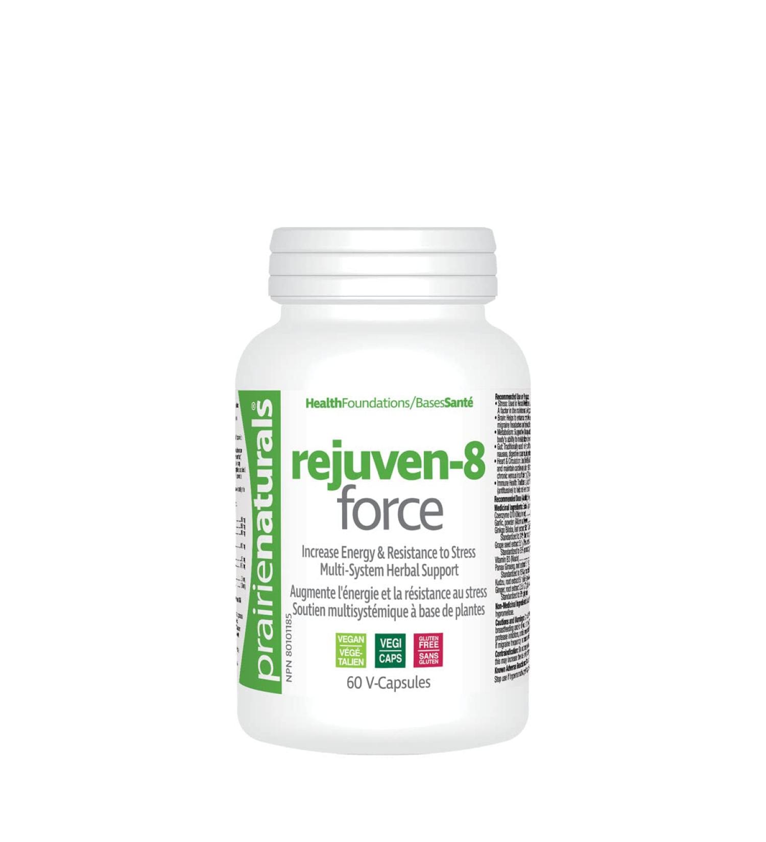 Prairie Naturals Rejuven-8 Force Multi-System Herbal Support - 60 V-Capsules - Buy Online on GoSupps.com