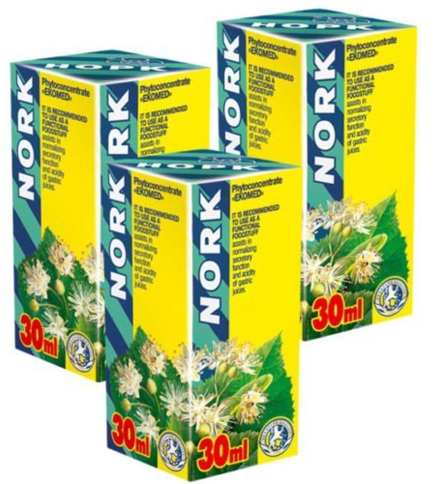 Nork Phyto Concentrate - Pack of 3 - 21 Day Course - Natural Herbal Extracts - Effective Stomach Health - Hyperacidity - Heartburn, Stomach Ulcer, Gastritis