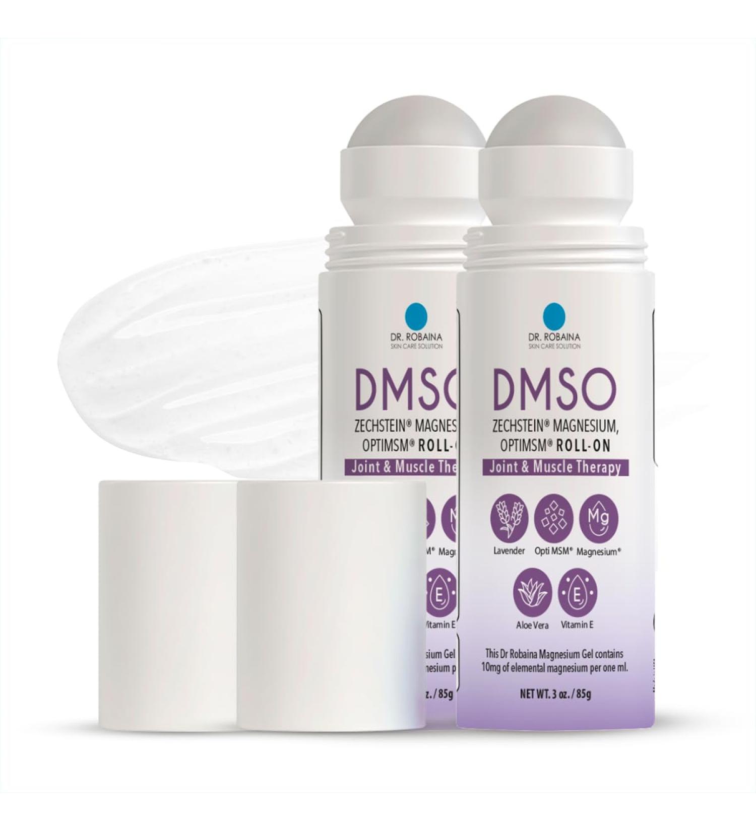 Dr. Robaina DMSO Lavender Roll-On Soothing Skin & Muscle Support with 99.9% Pure Pharmaceutical Grade DMSO Arnica Magnesium Aloe Vera Vitamin E | Made in The USA