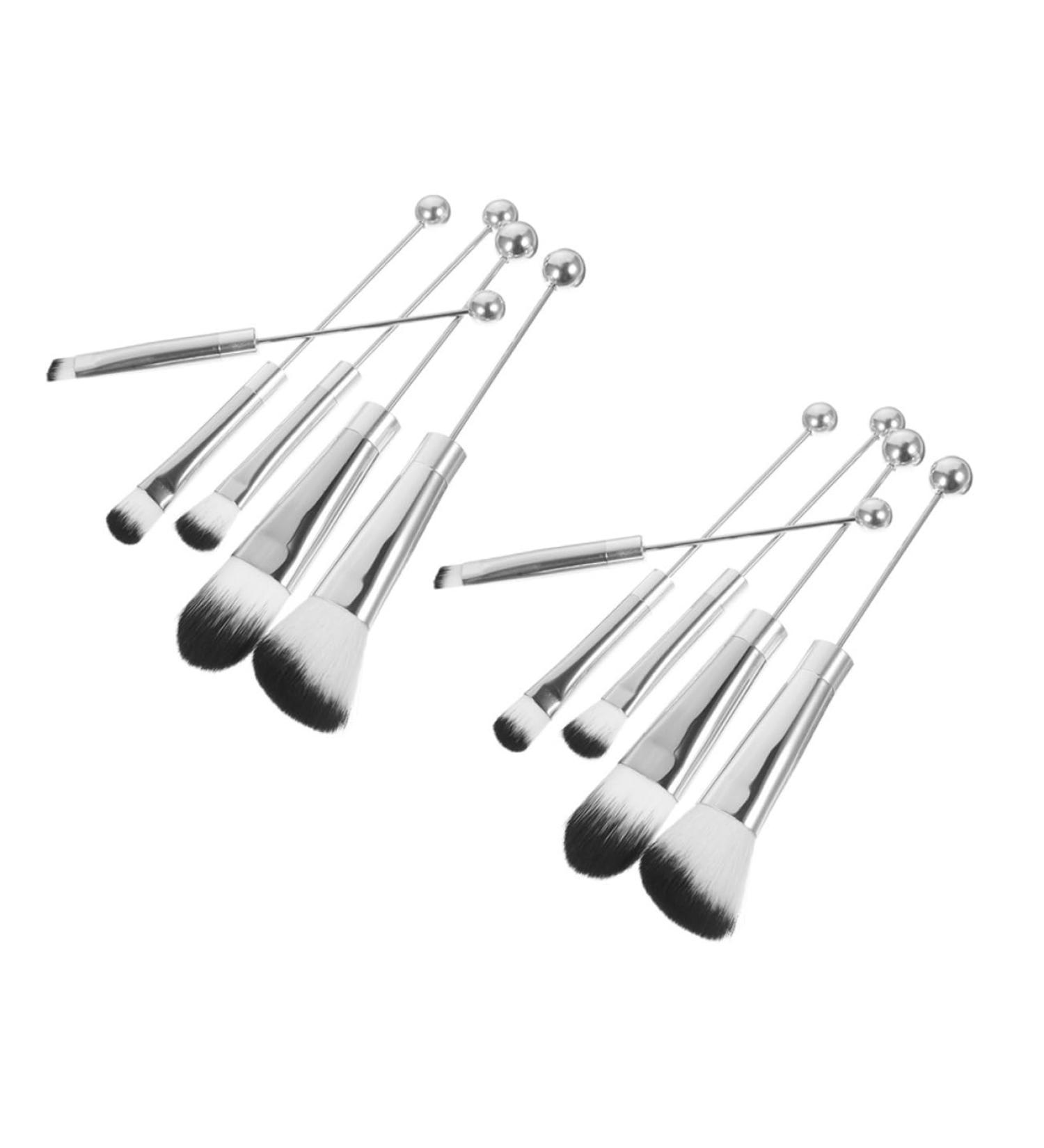 Angoily 2 Sets Metal Handle Makeup Brush Stainless Steel Handle Makeup Brushed Loose Powder Brush Face Oblique Head Blush Brush Concealer Brush Travel Eyebrow Brush Aluminum Alloy - Buy Online on GoSupps.com