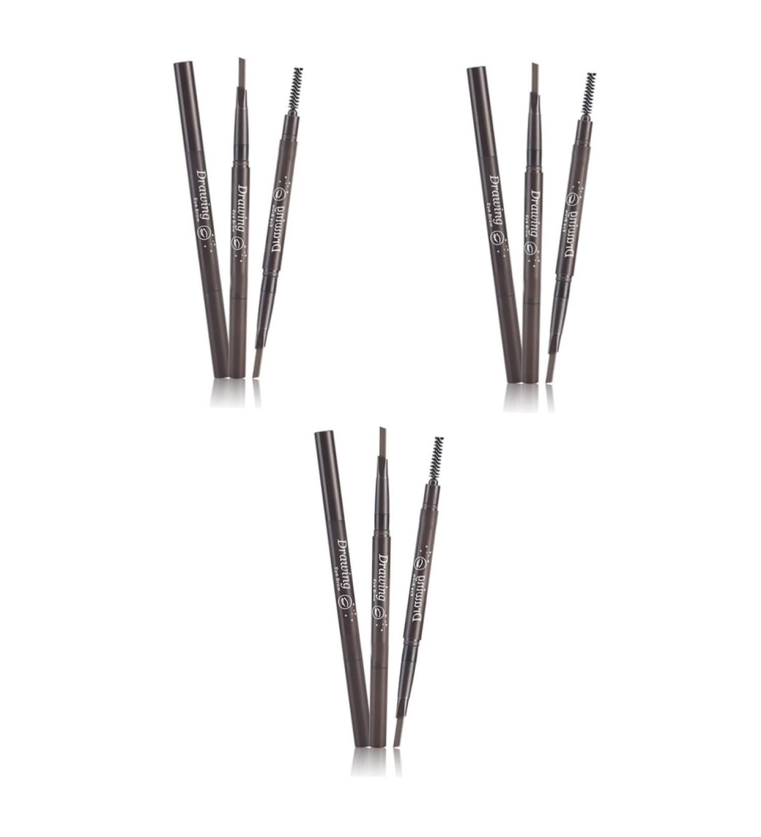 DOITOOL 3pcs 2 1 Eyebrow Brush Eyebrow Pencils Eyebrow Pencil Brush Written To Rotate Five Colors - Buy Online on GoSupps.com