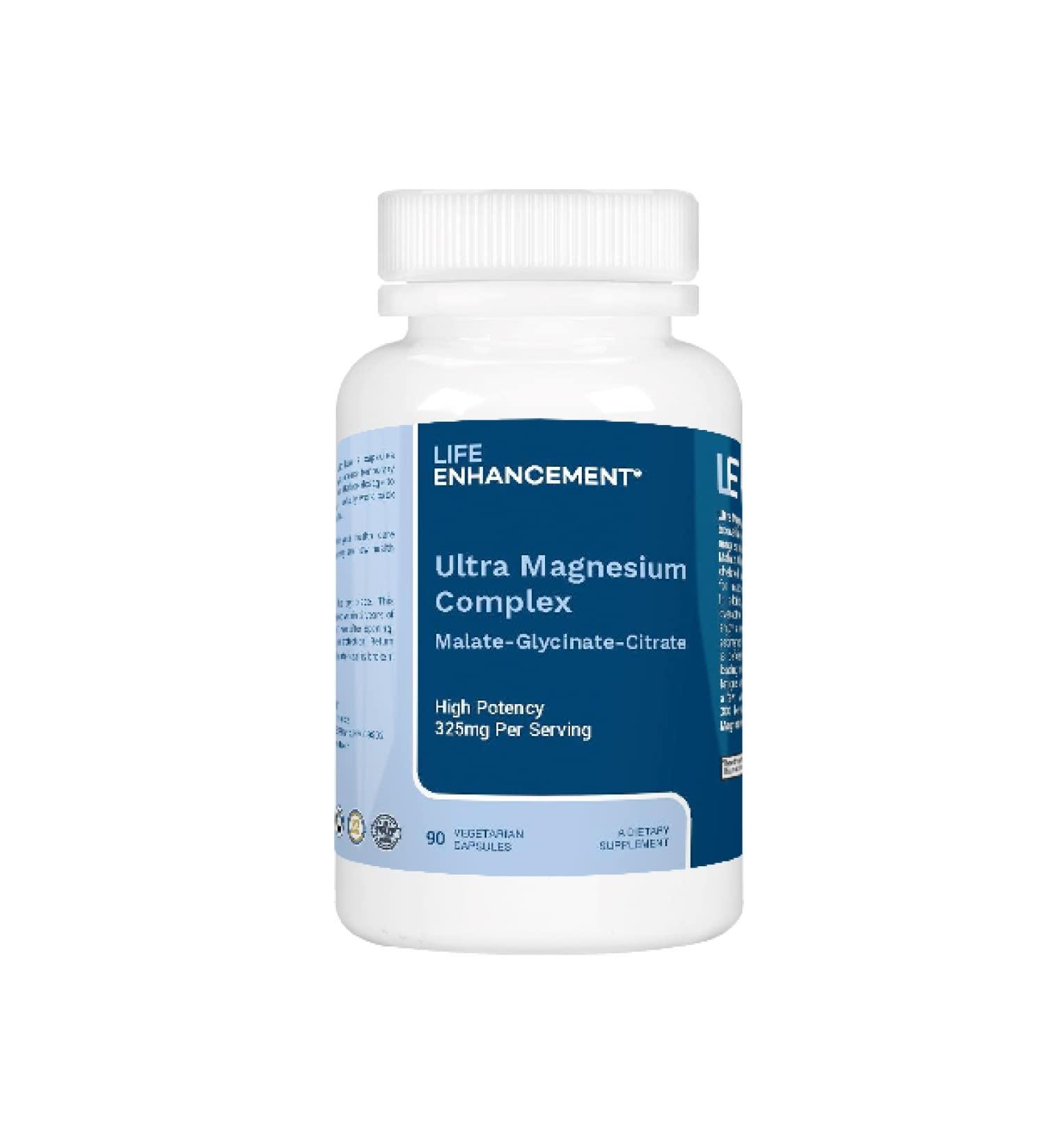 Life Enhancement Triple Magnesium Complex Supplement 325mg - Calm Focus and Sleep Support - 90 Capsules - Buy Online on GoSupps.com
