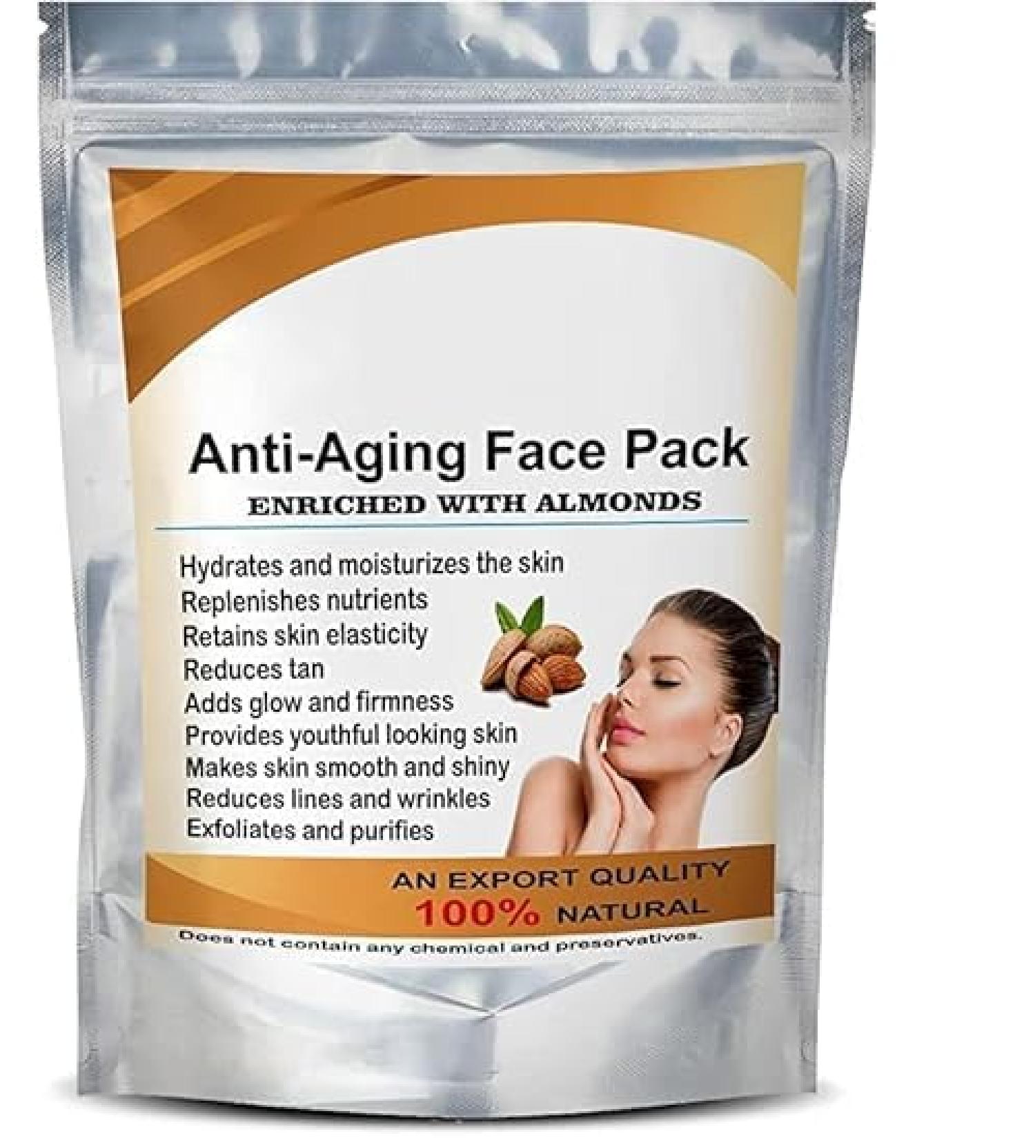 JEVR Anti-Aging Face Pack Enriched with Almonds to Hydrate Skin Smooth Radiant | Reduces Wrinkles and Fine Lines 227g