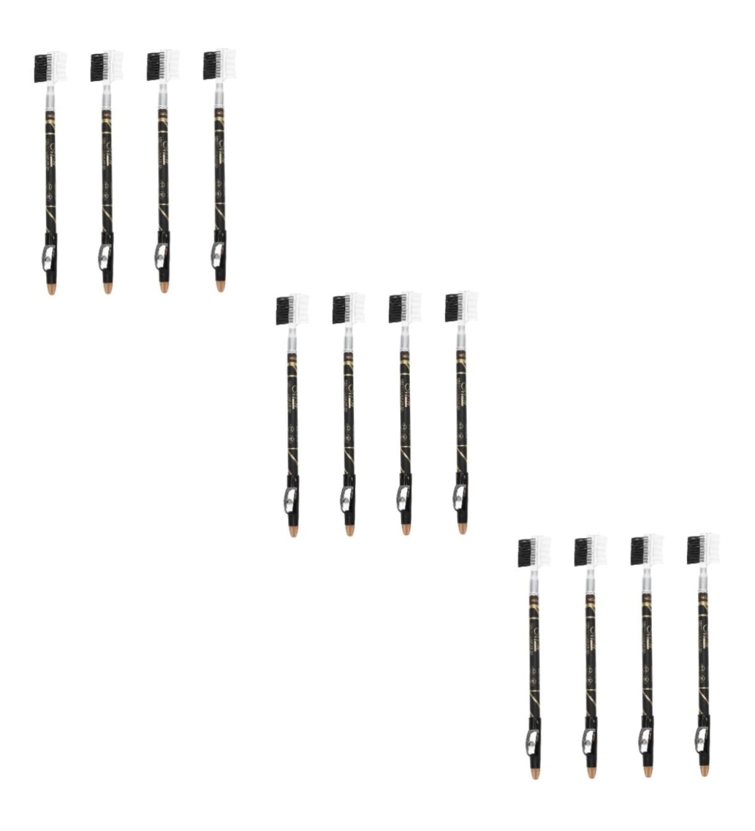 FOMIYES 12 Pcs Two-in-one Eyebrow Pencil Eyebrow Pen Black Eyeliner Makeup Eyebrow Pencils Tool Girl - Buy Online on GoSupps.com