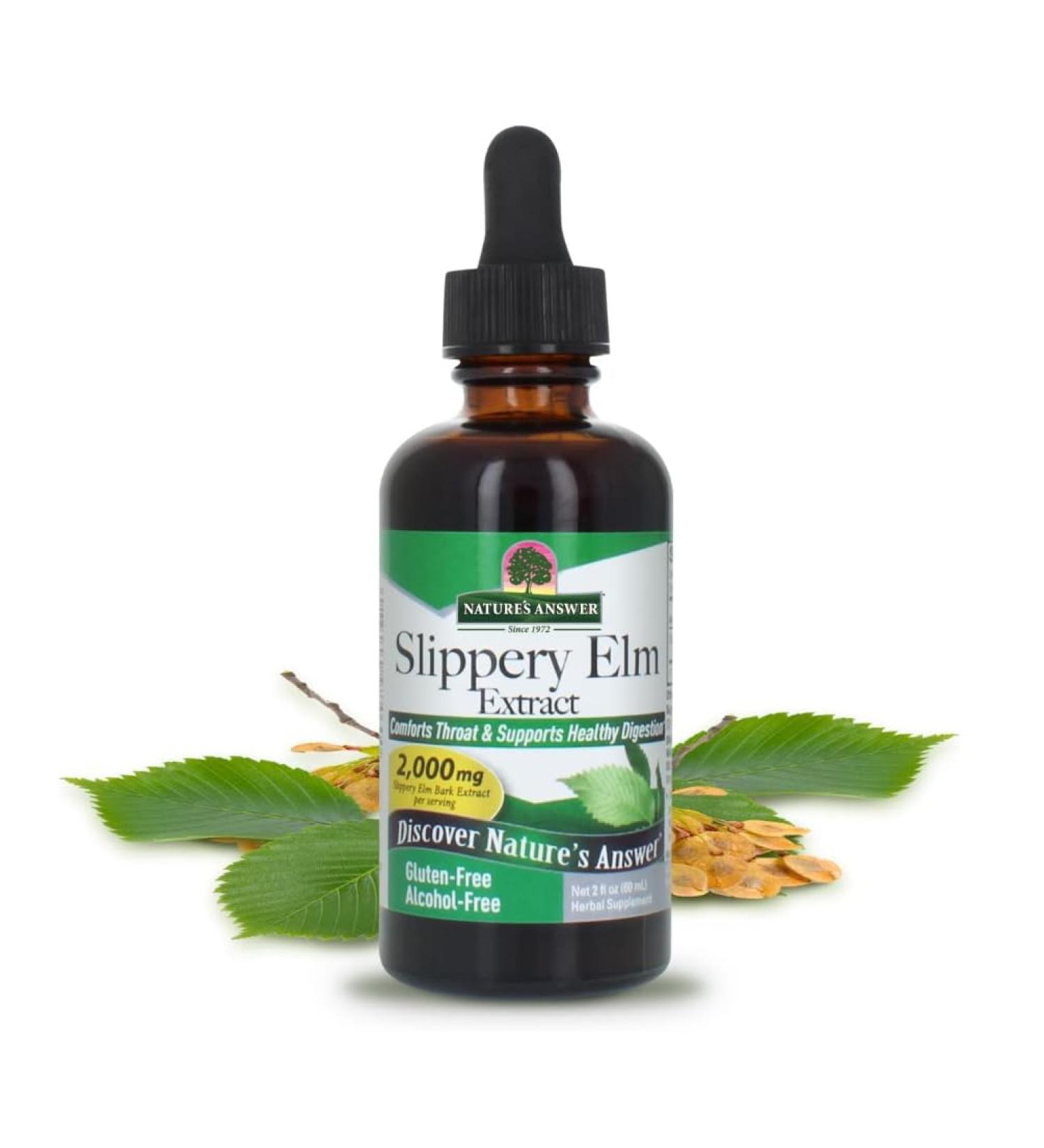 NaturaAnswer's Slippery Elm Extract 2000 mg 60 ml - Buy Online on GoSupps.com