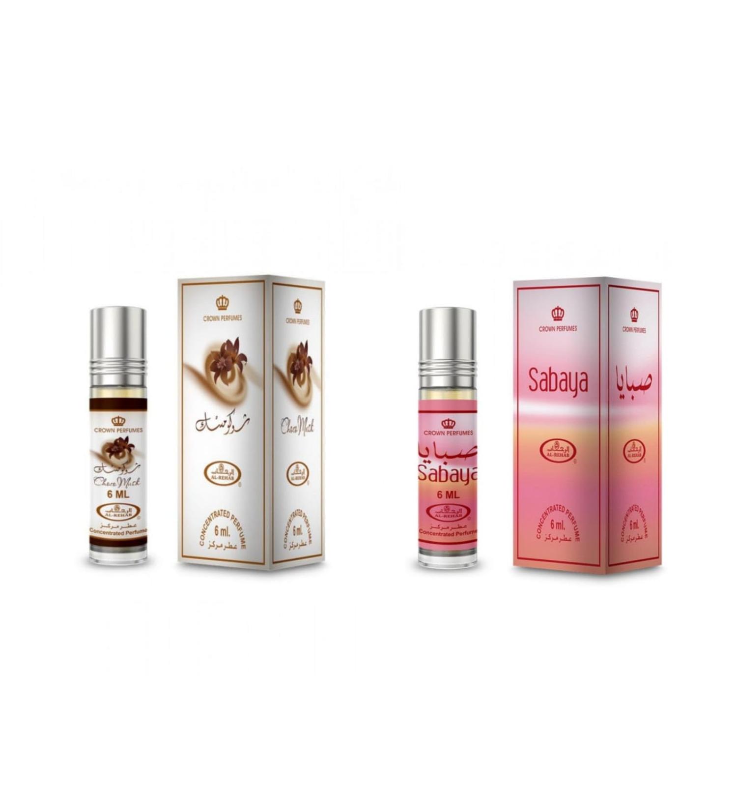 AL Rehab Chocolate Musk and Sabaya Attar Fresh Oil 6ml Each With Easy Apply