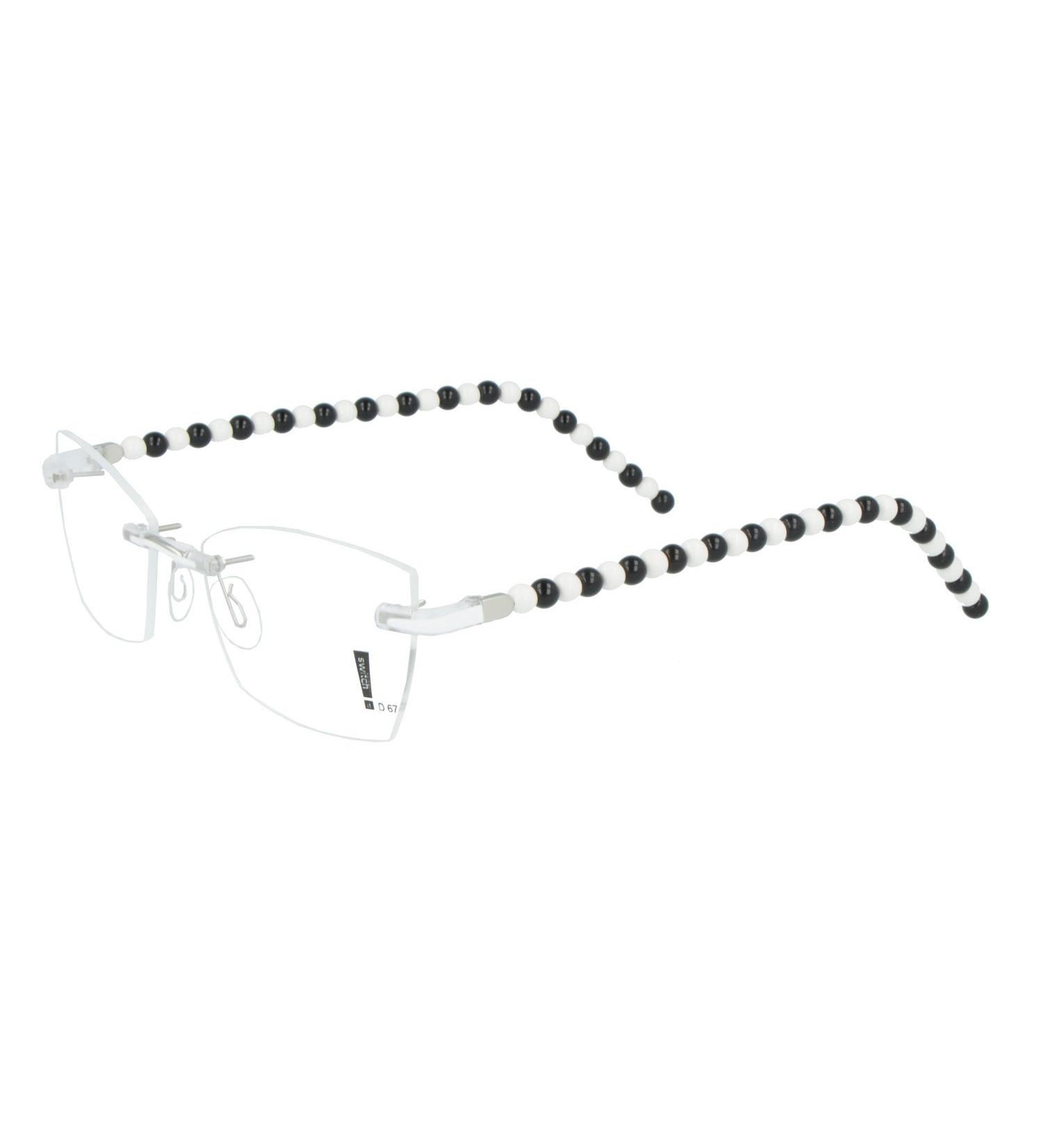 switch it set Combi 2328 interchangeable temples in the color ruthenium acetate beads white black
