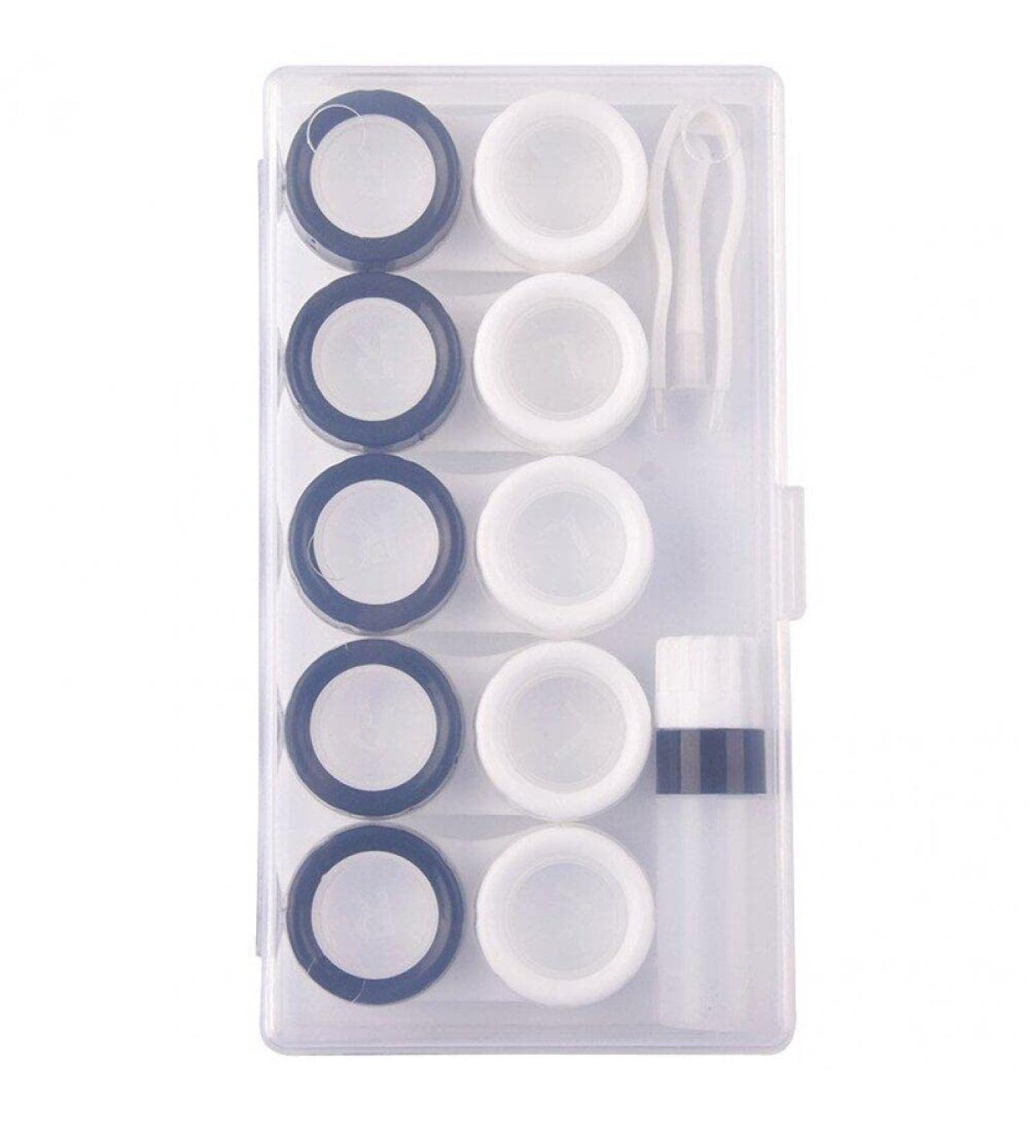 HRIPPY 5 Couples Contact Lens Case - Travel Lens Box for Clear Eyes | Stylish Pupil Cases in White & Black - Buy Online on GoSupps.com