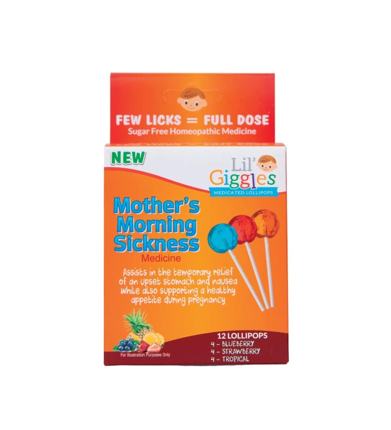 Mom's Medicated Lollipops for Morning Sickness - Homeopathic Remedy | Lil' Giggles | 12 CT - Buy Online on GoSupps.com