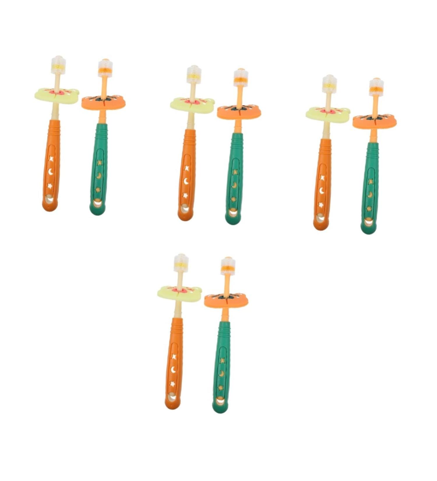 Gatuida 8 Pcs Baby Toothbrush Set with Clean Pebbles & 1 Straw Cup - Perfect Child Mouthpiece for Oral Care - Buy Online on GoSupps.com