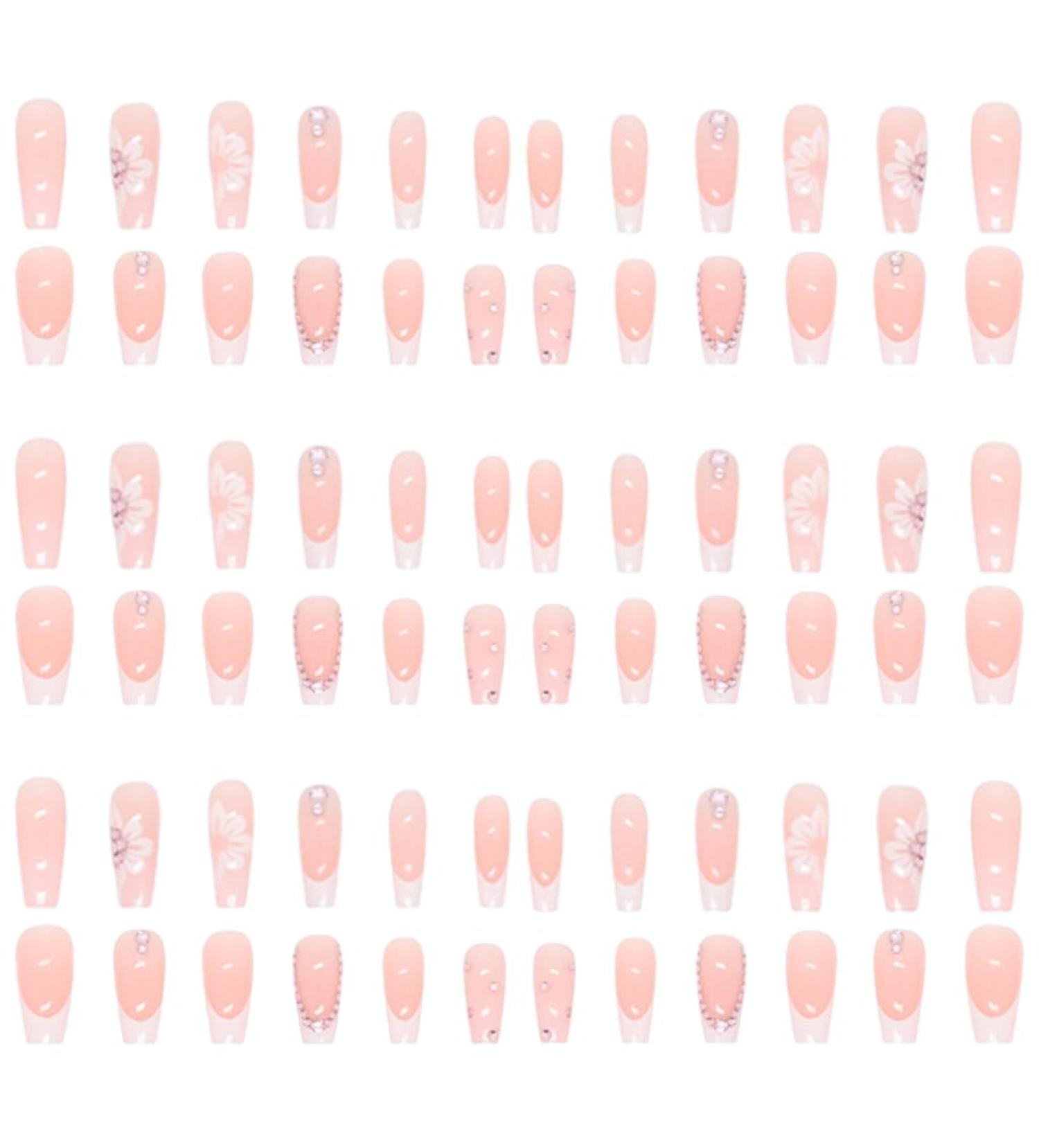 Ruarby Cats Eye Artificial Nails Naked Pink False Nails Detachable Press On Nail Full Cover Stick On Nail for Women and Girls - Buy Online on GoSupps.com