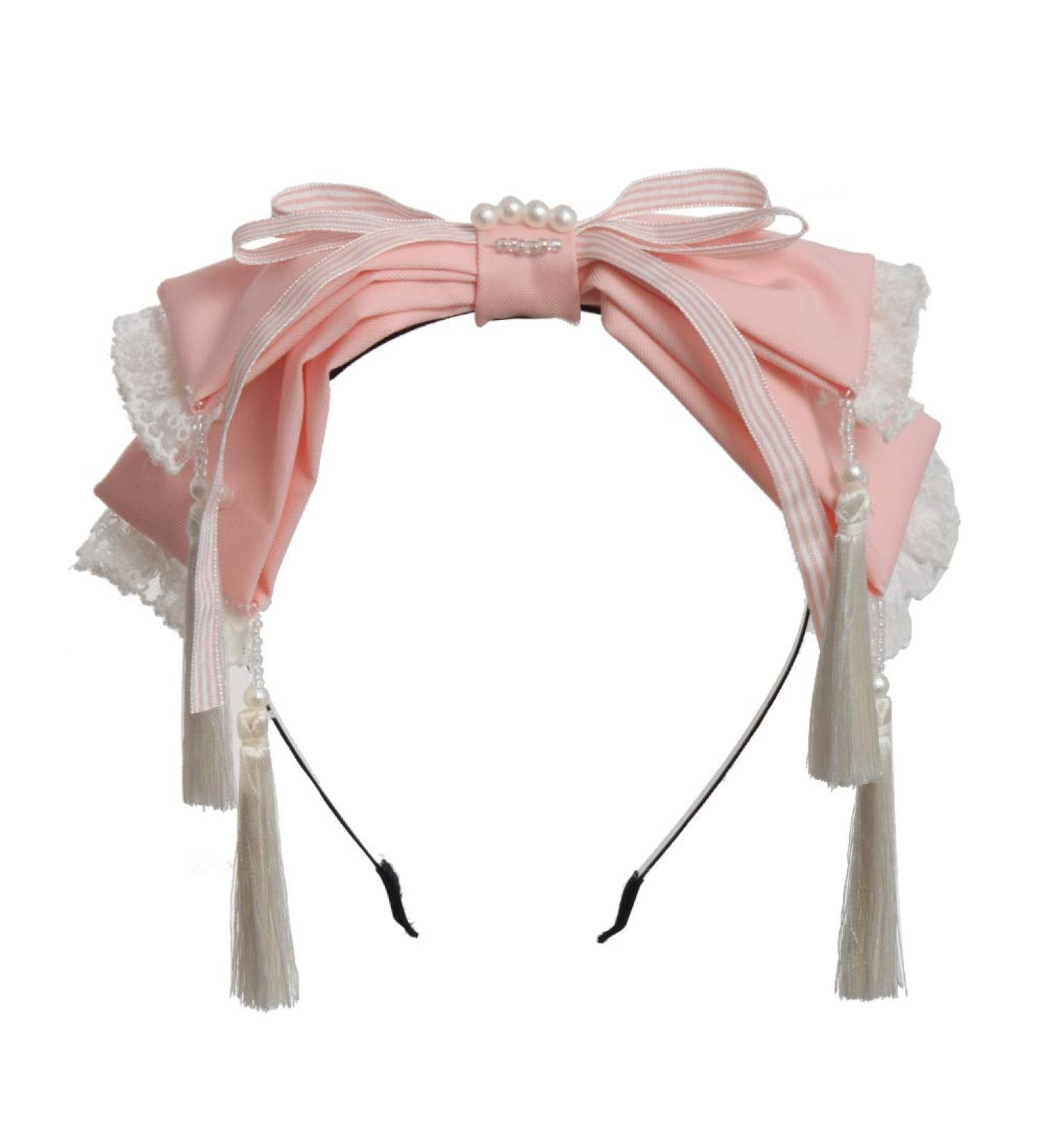 GRACEART Lolita Big Bowknot Lace Hairband Headband Pink - Buy Online on GoSupps.com