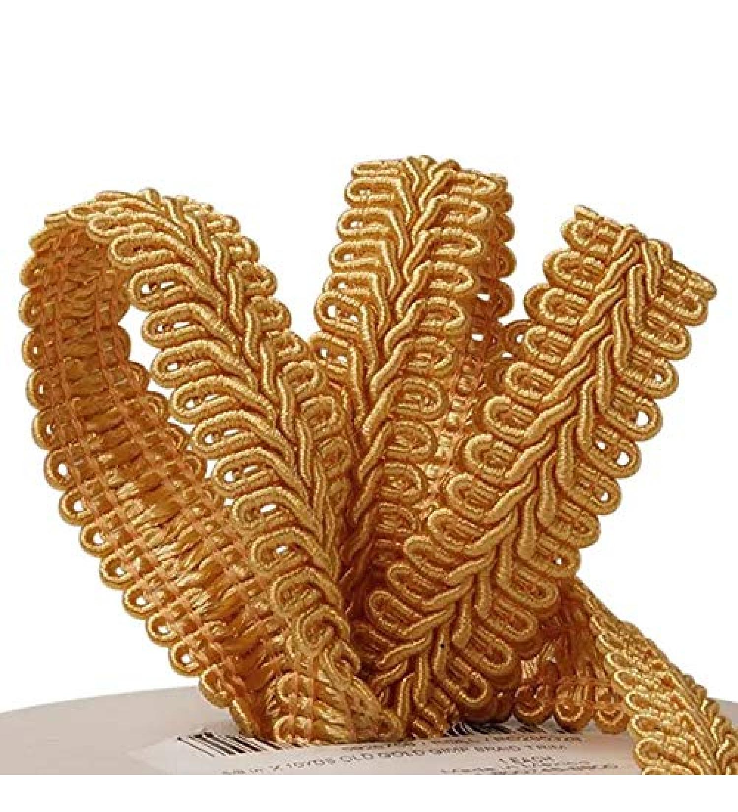 Old Gold Gimp Braid Trim 5/8 x 10 Yards - 10 Yards of Elegant Old Gold Trim - Buy Online on GoSupps.com
