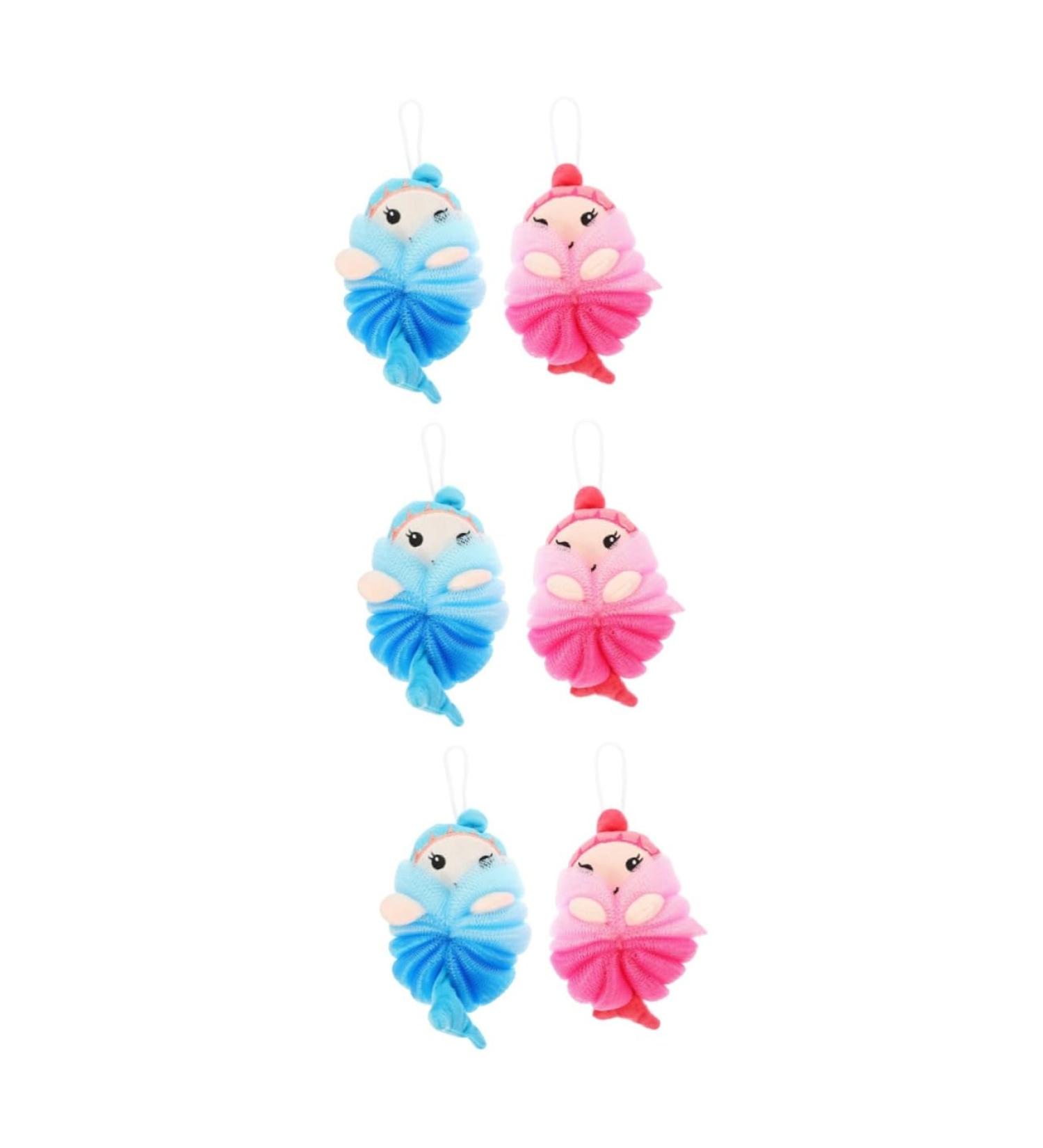 Angoily 6 Pcs Cartoon Bath Sponges for Kids | Mesh Pouf Bath Balls | Fun & Safe Shower Loofah for Bathing & Cleaning - Buy Online on GoSupps.com