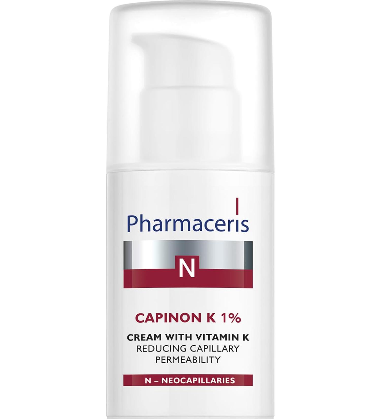 Pharmaceris N Capinon K 1% Cream with Vitamin K Cream for Sensitive Skin Reduces Redness Skin Moisturiser Soothing Cream - 30 ml - Buy Online on GoSupps.com