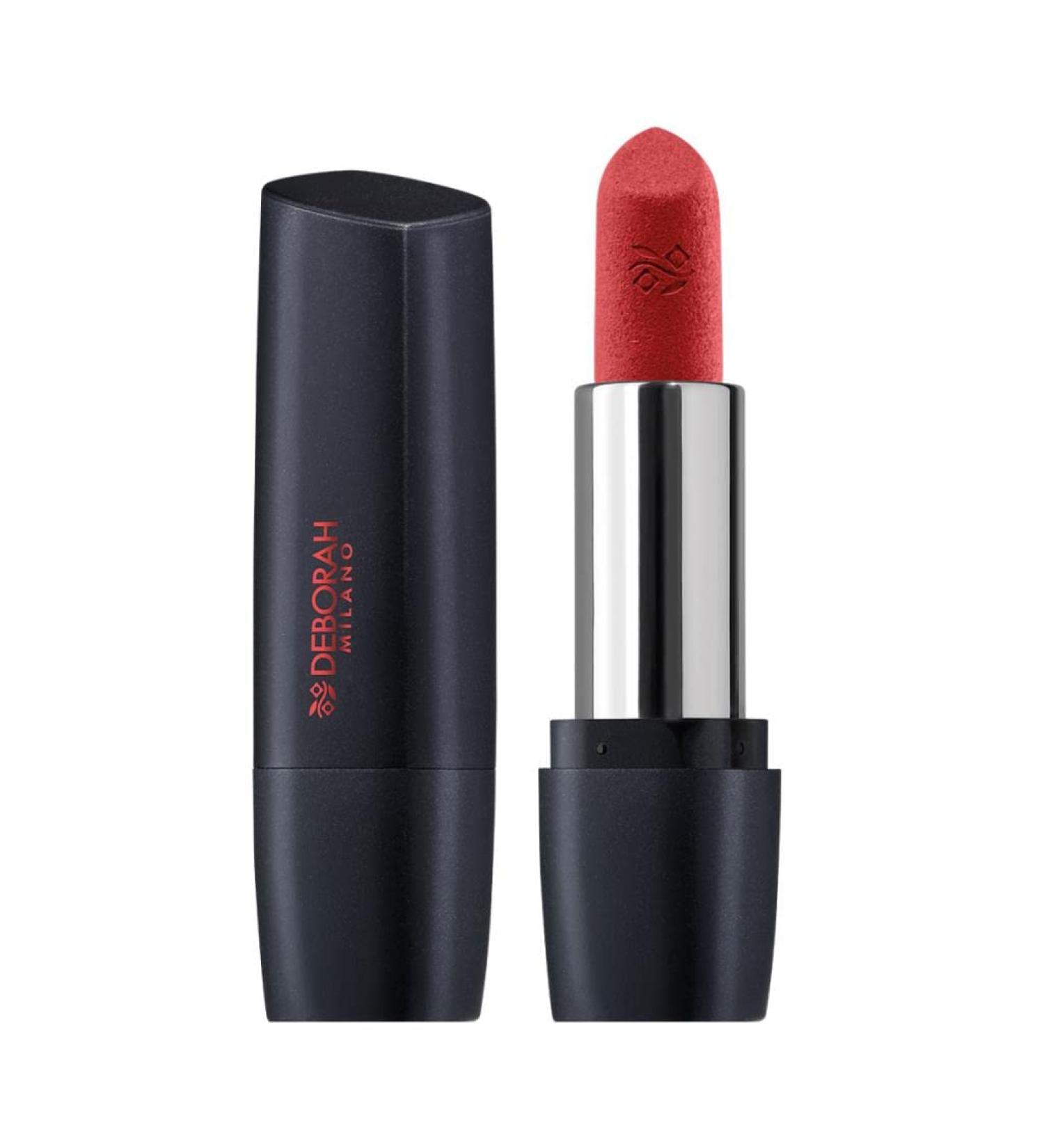 Deborah Milano Red Mat Lipstift Matte with collagen and hyaluronic acid 3 geranium nourishing and soft effect provides intensive and long lips 4.5 g