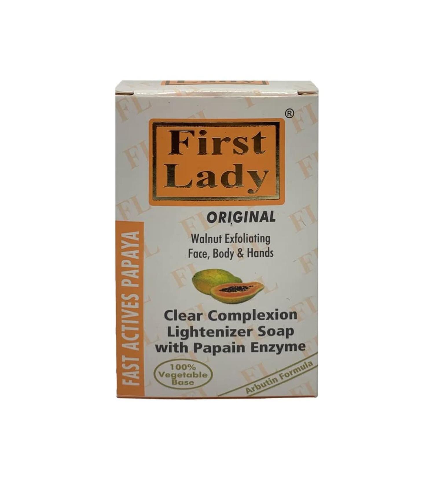 First Lady Papaya Clear Complexion Lightenizer Soap 200g - Brighten & Exfoliate for Radiant Skin - Buy Online on GoSupps.com