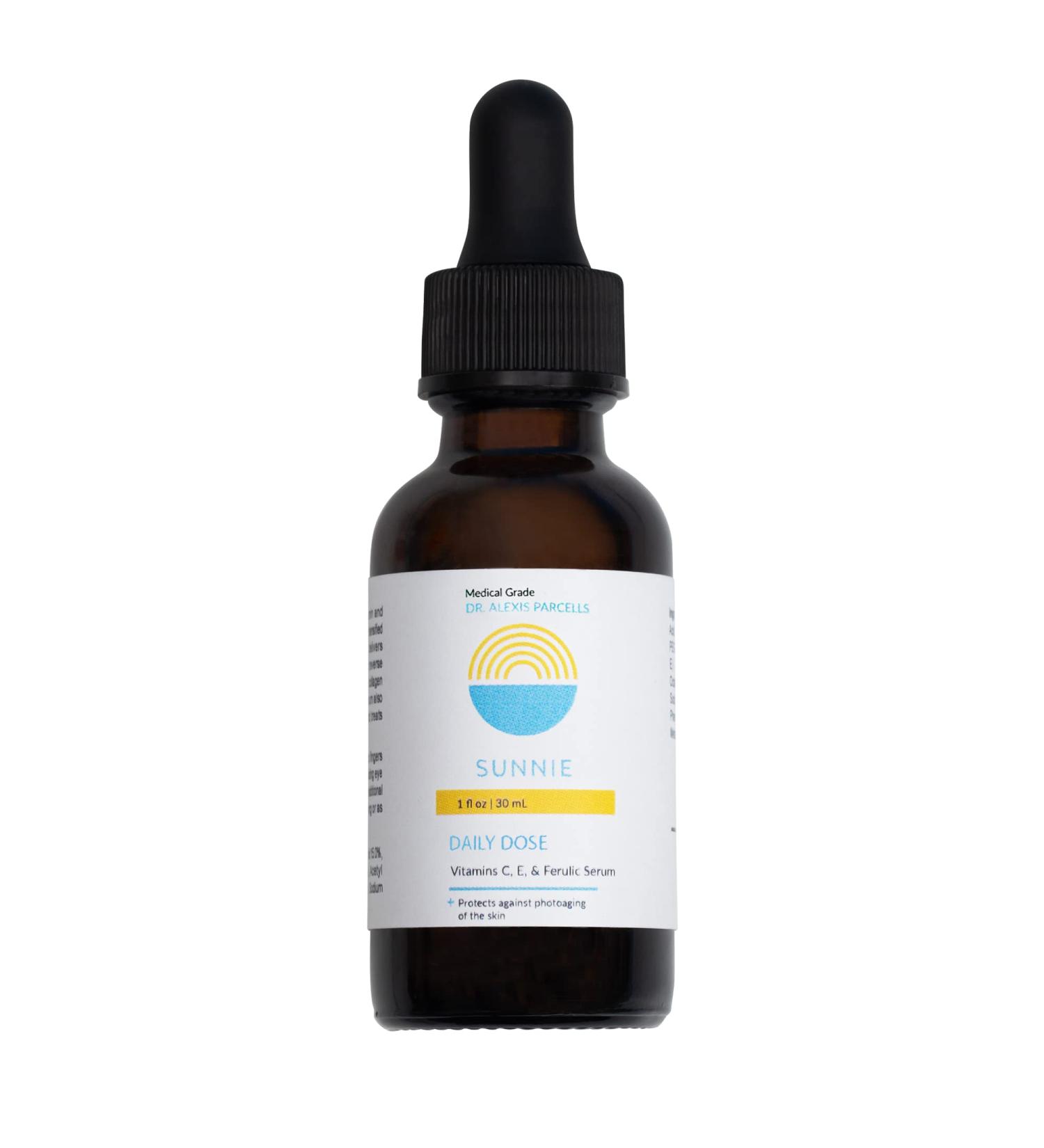 Best Anti-Aging Vitamin C E & Ferulic Acid Serum | SUNNIE Daily Dose - Youthful Skin Protection (1 oz - Buy Online on GoSupps.com