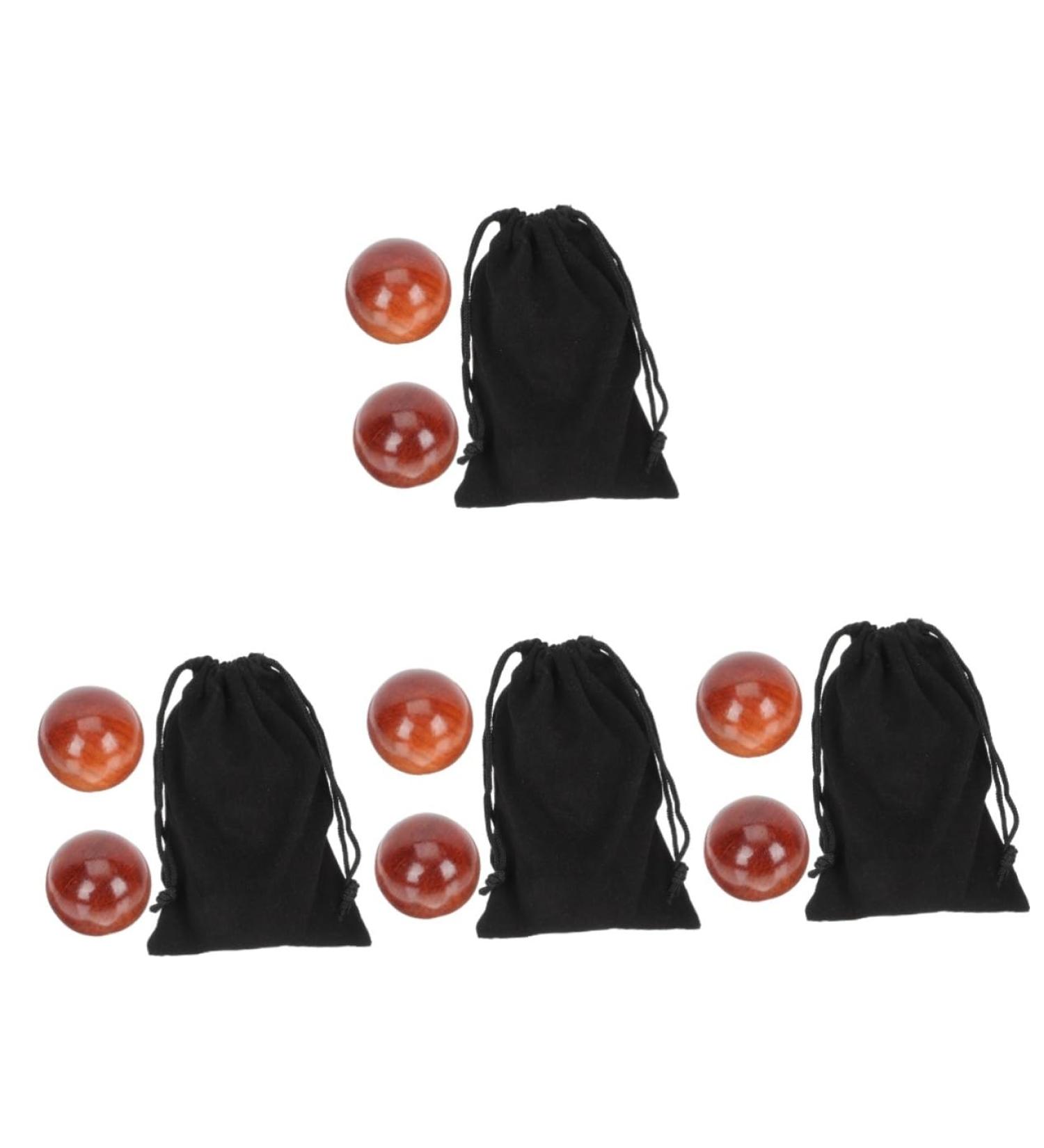 Buy Homsfou 8 STK Wooden Massage Balls - Hand Exercise Gym Training & Relaxation - 5x5cm Stress Relief Globes - Buy Online on GoSupps.com