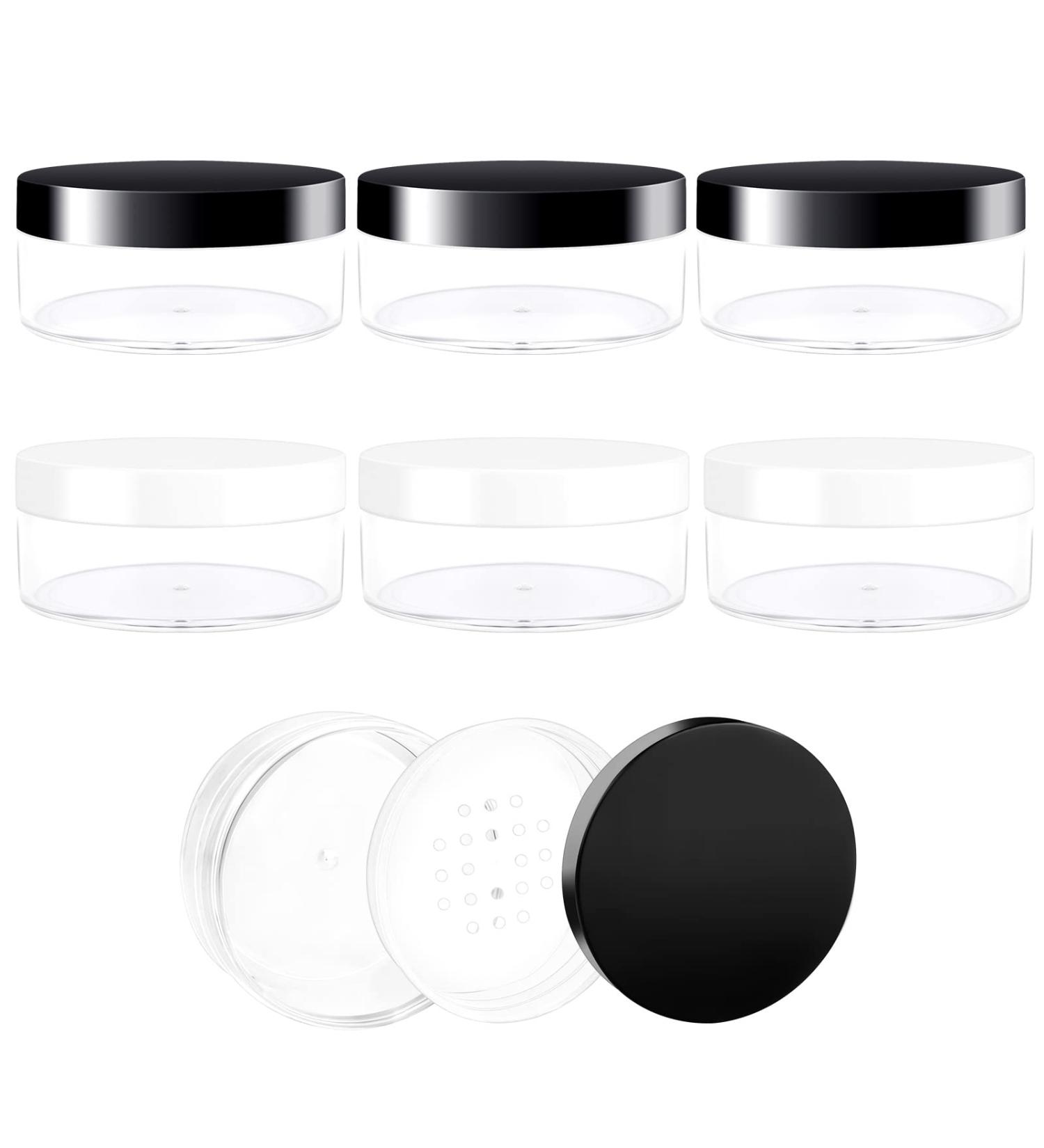 50g Plastic Empty Powder Boxes - 6 Pack Transparent Cosmetic Containers with Removable Sieve Lid - Ideal for Loose Powder Creams & Travel Makeup - Buy Online on GoSupps.com